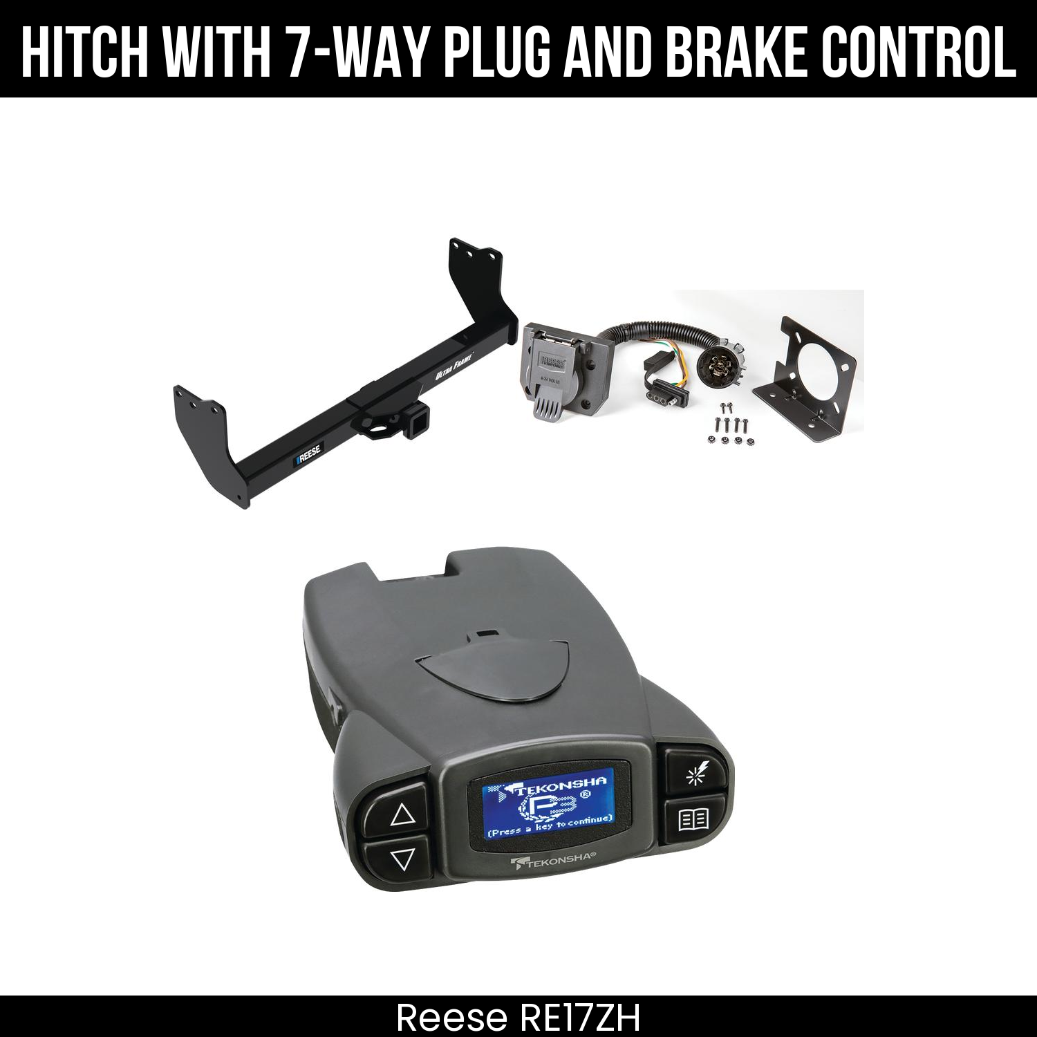Reese RE17ZH Hitch With 7 Way Plug And Brake Control Bundle Featureimg
