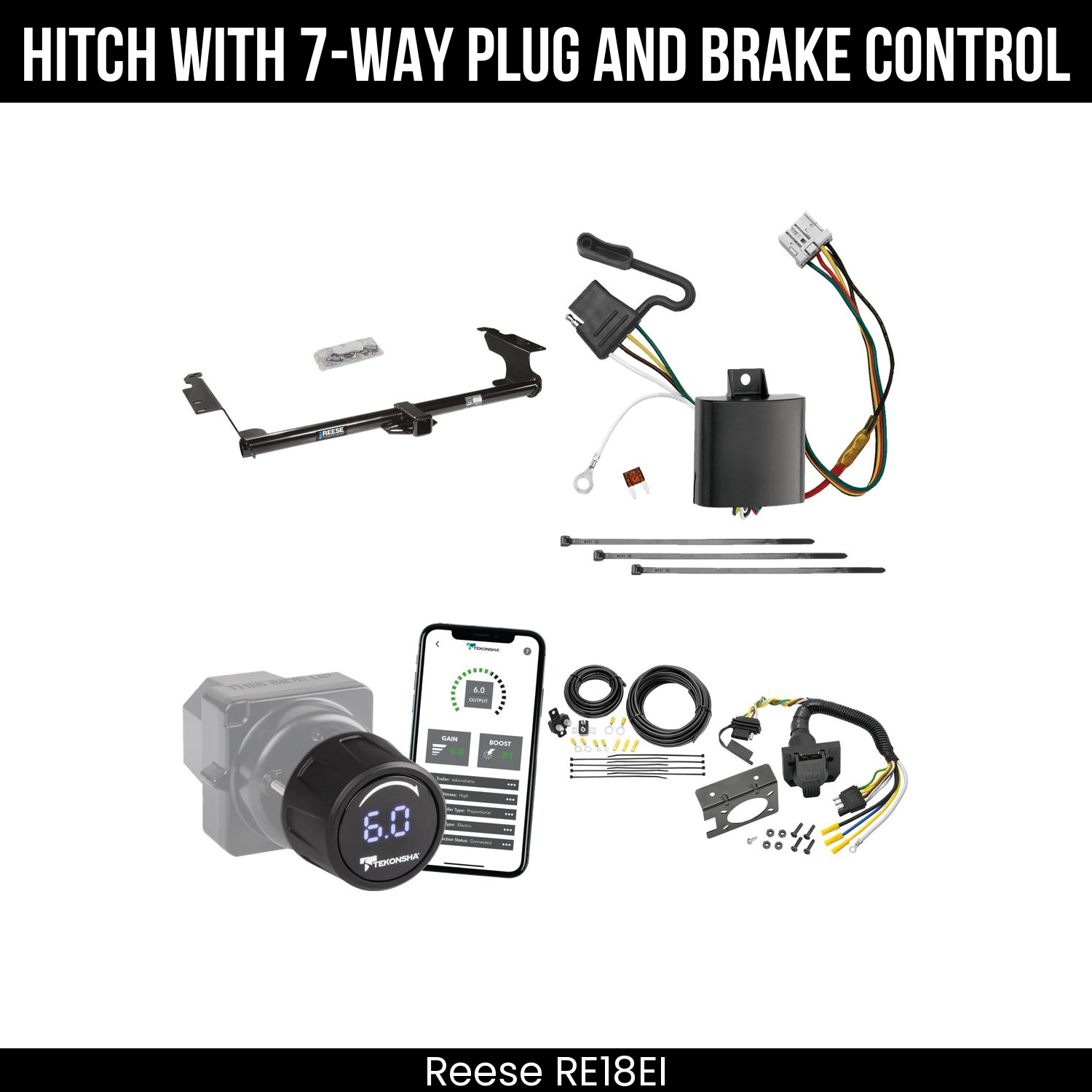 Reese RE18EI Hitch With 7 Way Plug And Brake Control Bundle Featureimg