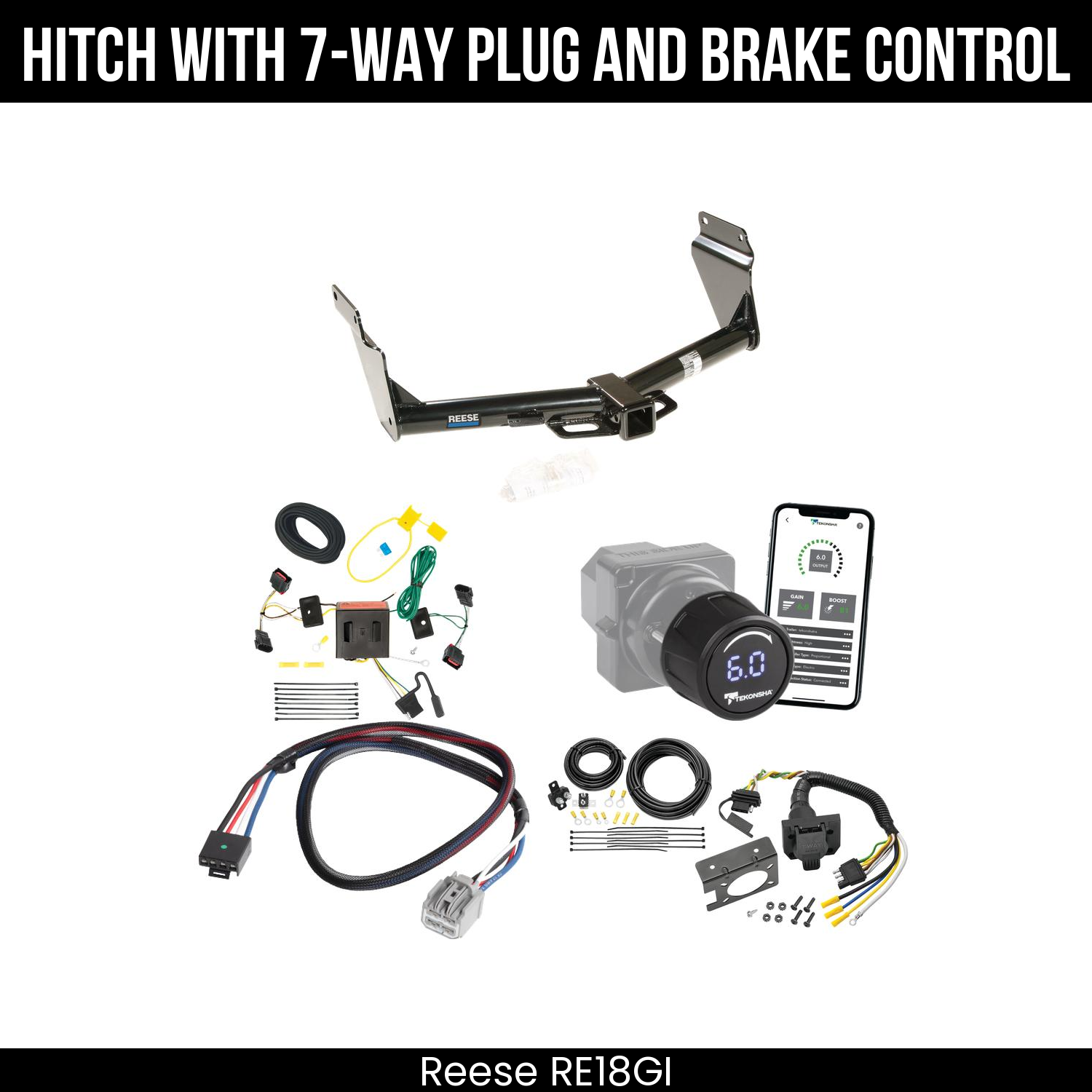 Reese RE18GI Hitch With 7 Way Plug And Brake Control Bundle Featureimg