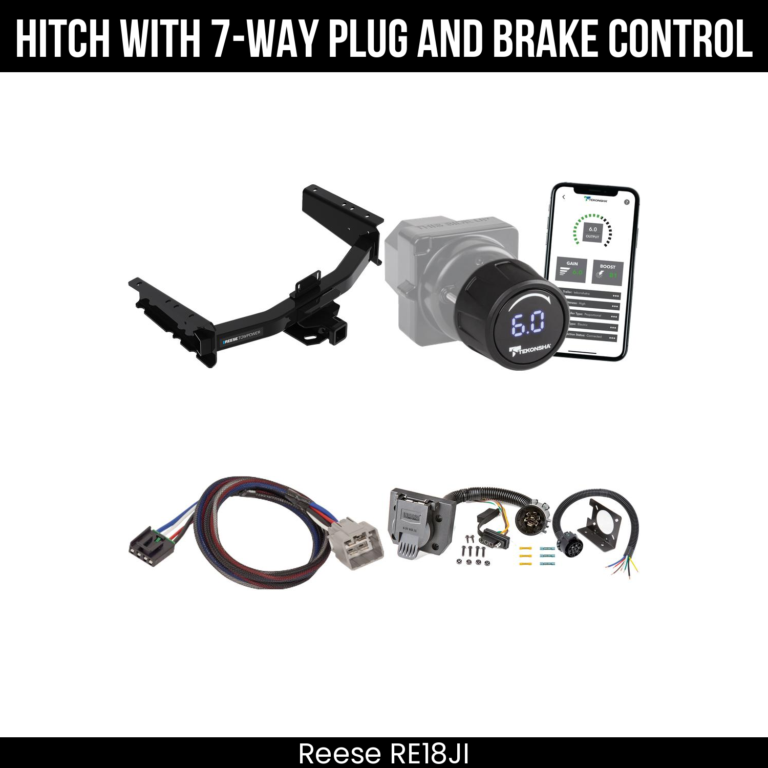 Reese RE18JI Hitch With 7 Way Plug And Brake Control Bundle Featureimg