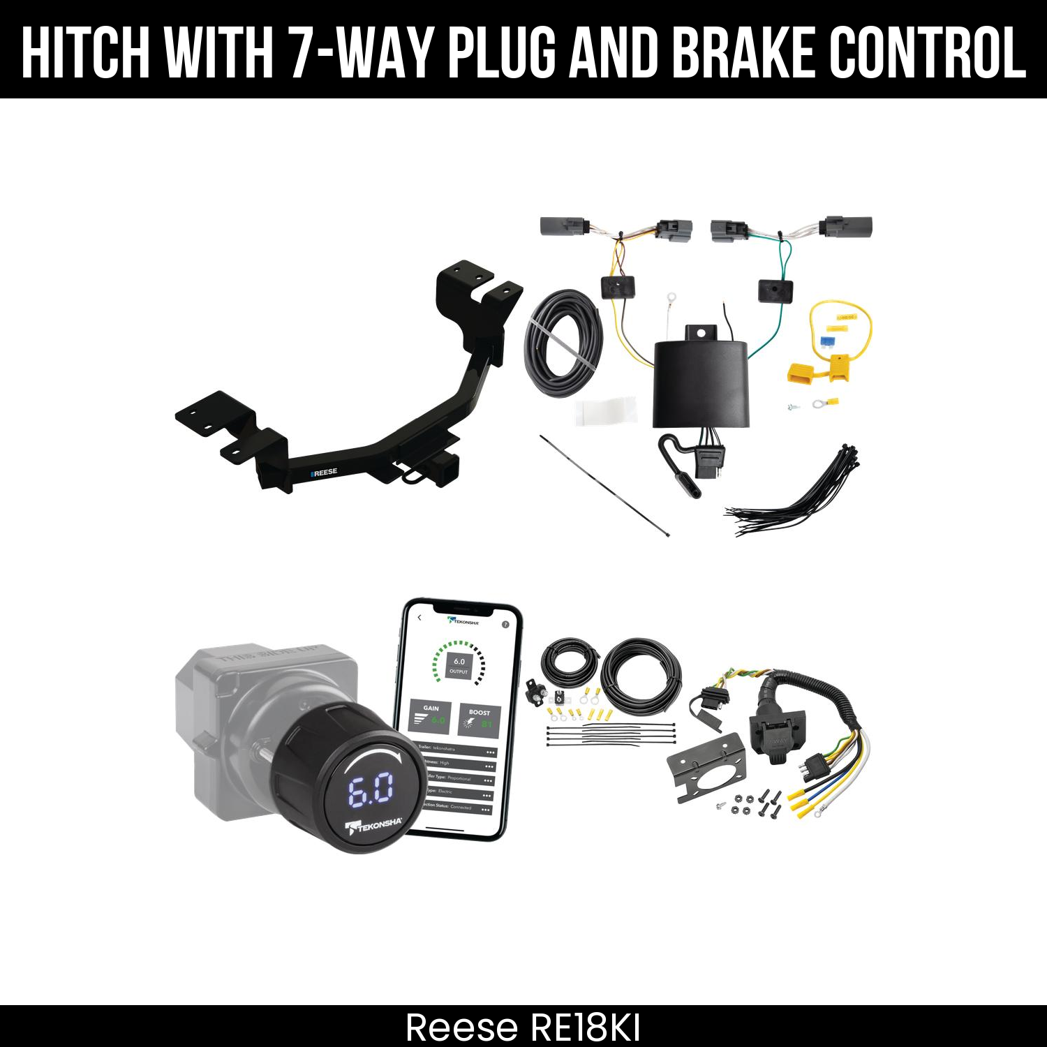 Reese RE18KI Hitch With 7 Way Plug And Brake Control Bundle Featureimg