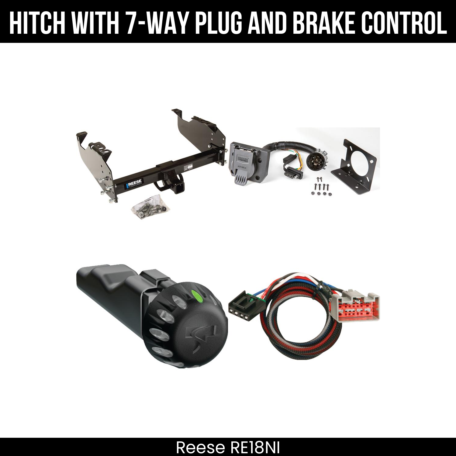 Reese RE18NI Hitch With 7 Way Plug And Brake Control Bundle Featureimg