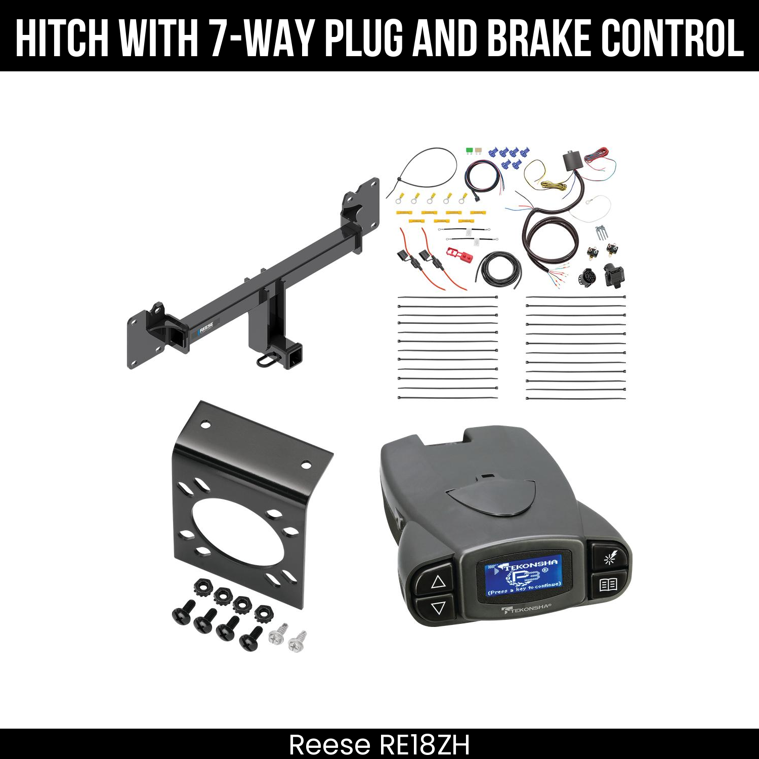 Reese RE18ZH Hitch With 7 Way Plug And Brake Control Bundle Featureimg