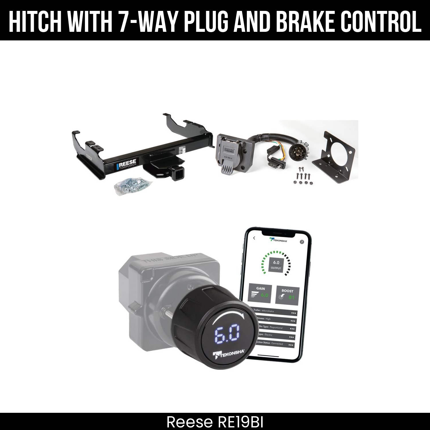Reese RE19BI Hitch With 7 Way Plug And Brake Control Bundle Featureimg