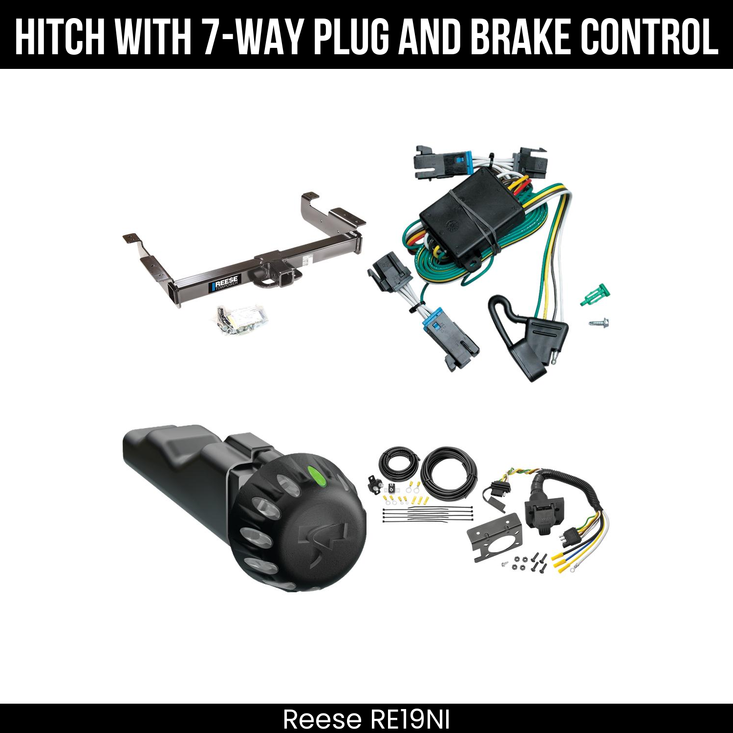 Reese RE19NI Hitch With 7 Way Plug And Brake Control Bundle Featureimg