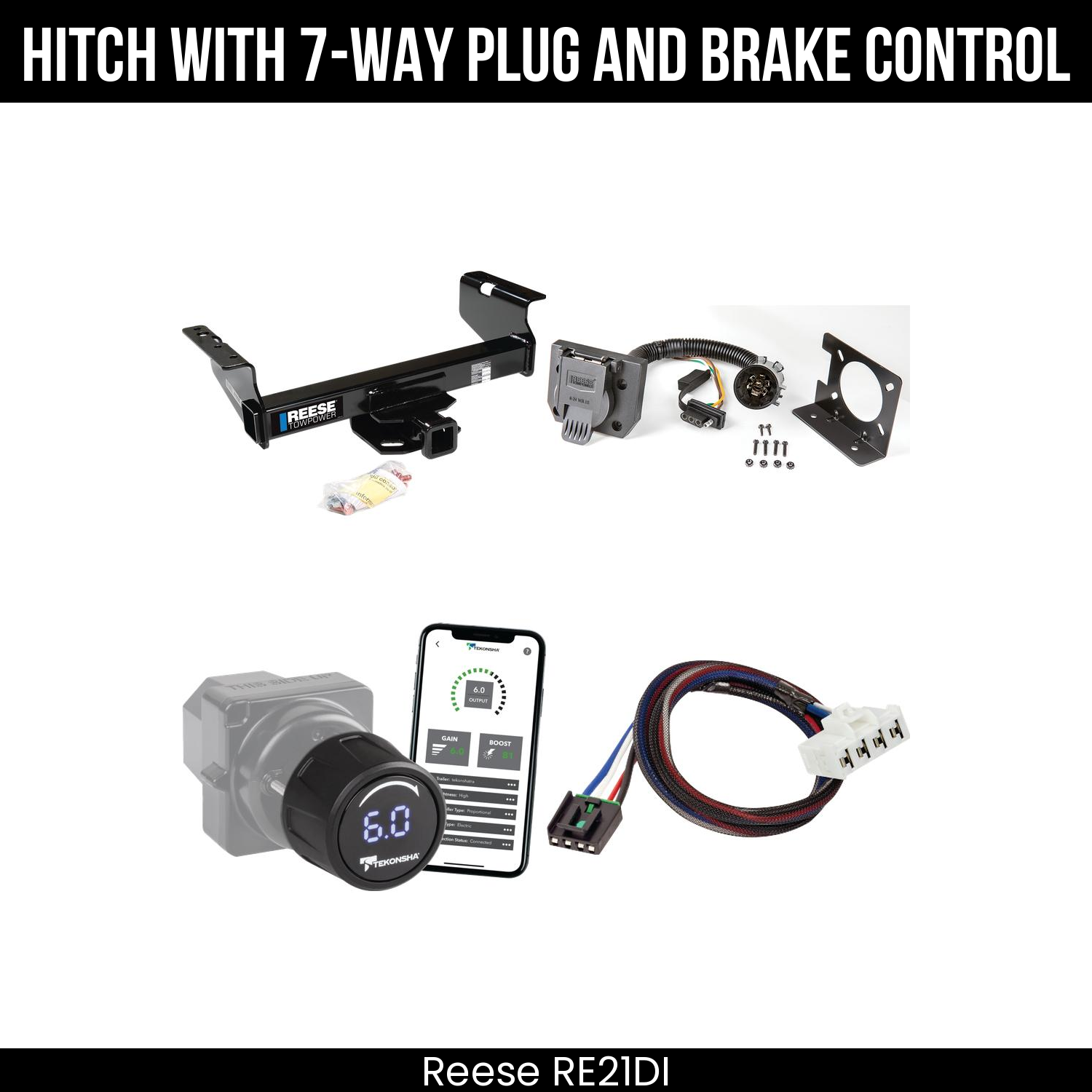 Reese RE21DI Hitch With 7 Way Plug And Brake Control Bundle Featureimg
