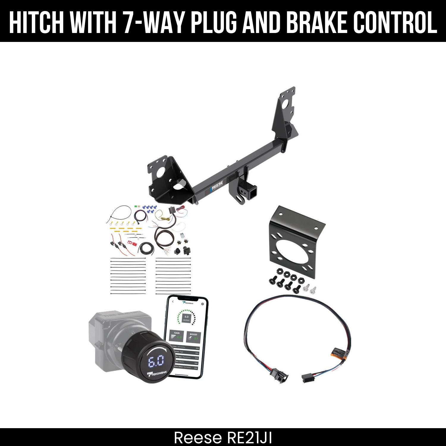 Reese RE21JI Hitch With 7 Way Plug And Brake Control Bundle Featureimg