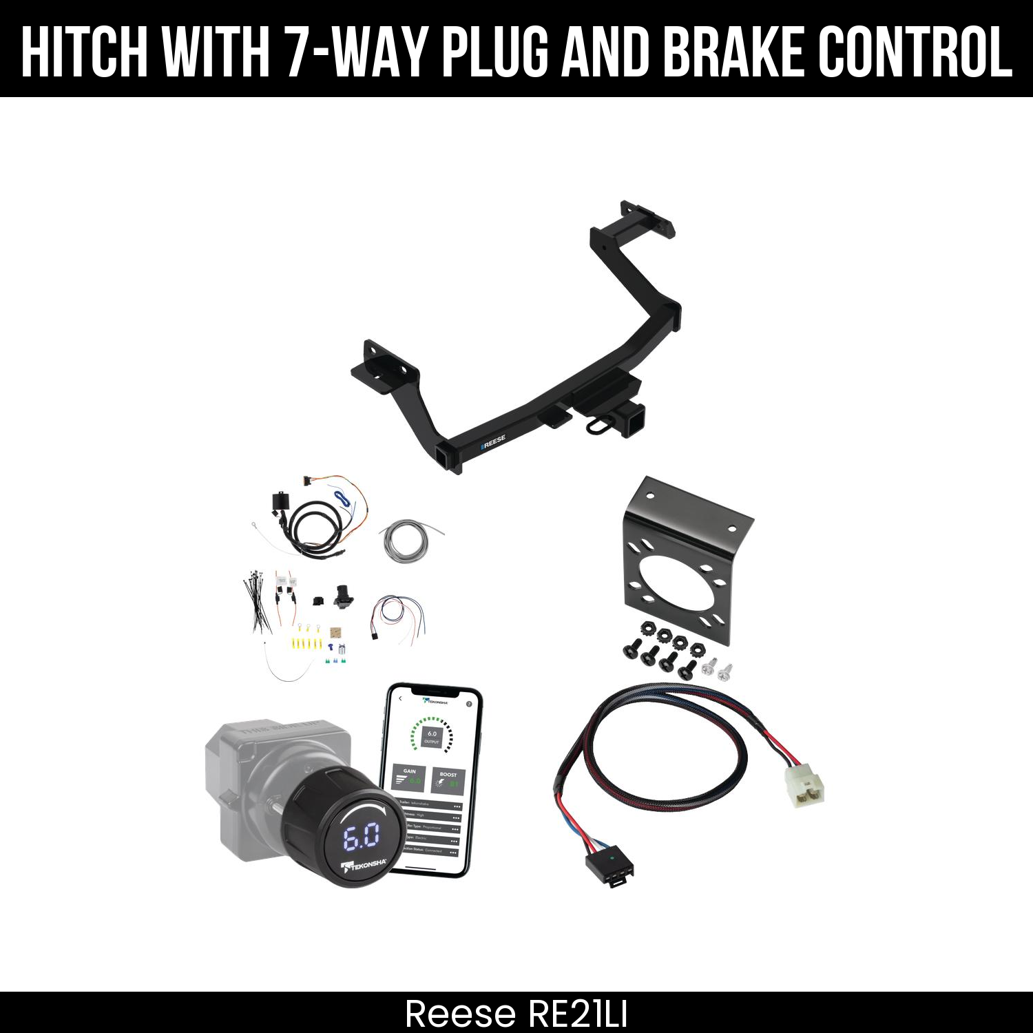 Reese RE21LI Hitch With 7 Way Plug And Brake Control Bundle Featureimg