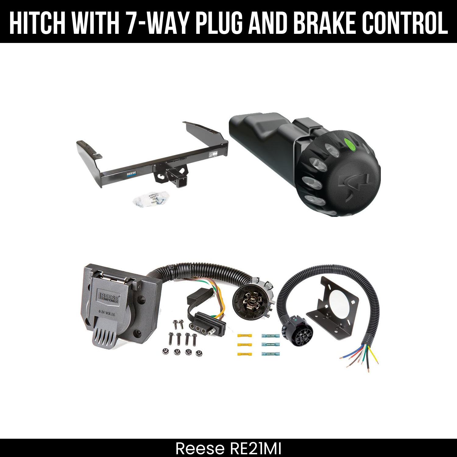 Reese RE21MI Hitch With 7 Way Plug And Brake Control Bundle Featureimg