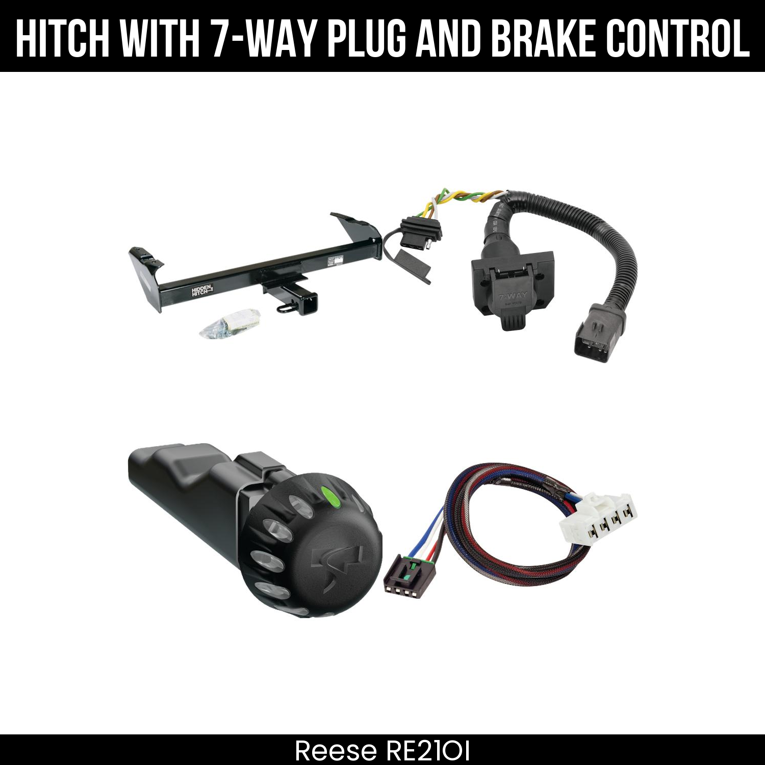 Reese RE21OI Hitch With 7 Way Plug And Brake Control Bundle Featureimg