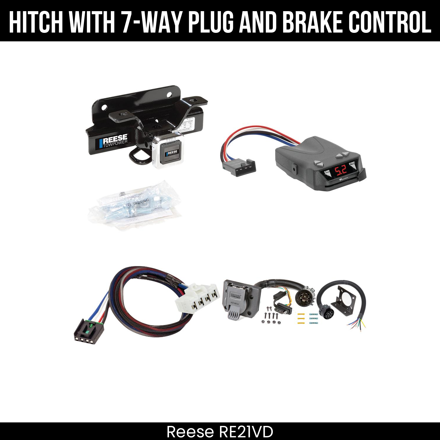 Trailer Hitch , 7-Way , Tekonsha Brakeman IV Brake Control