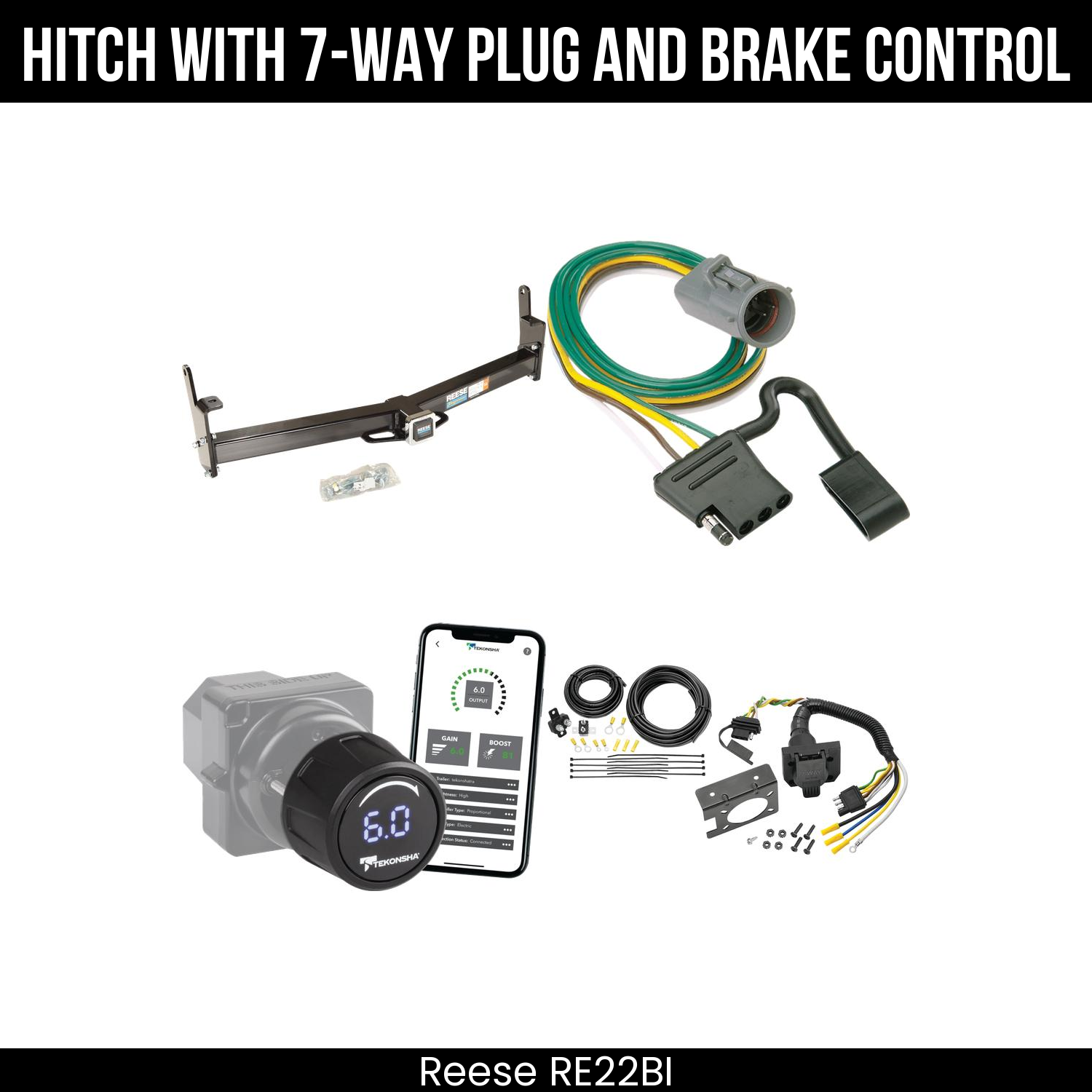 Reese RE22BI Hitch With 7 Way Plug And Brake Control Bundle Featureimg