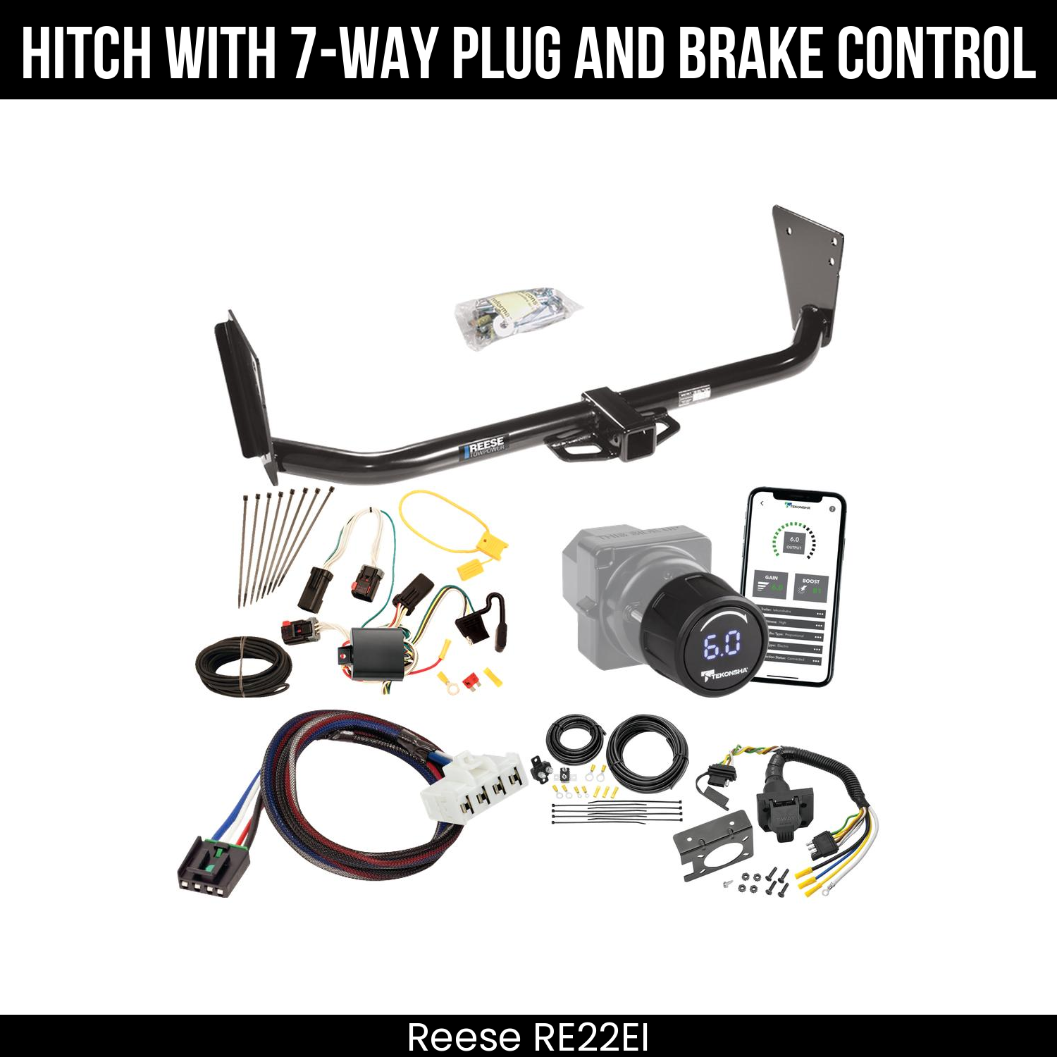 Reese RE22EI Hitch With 7 Way Plug And Brake Control Bundle Featureimg