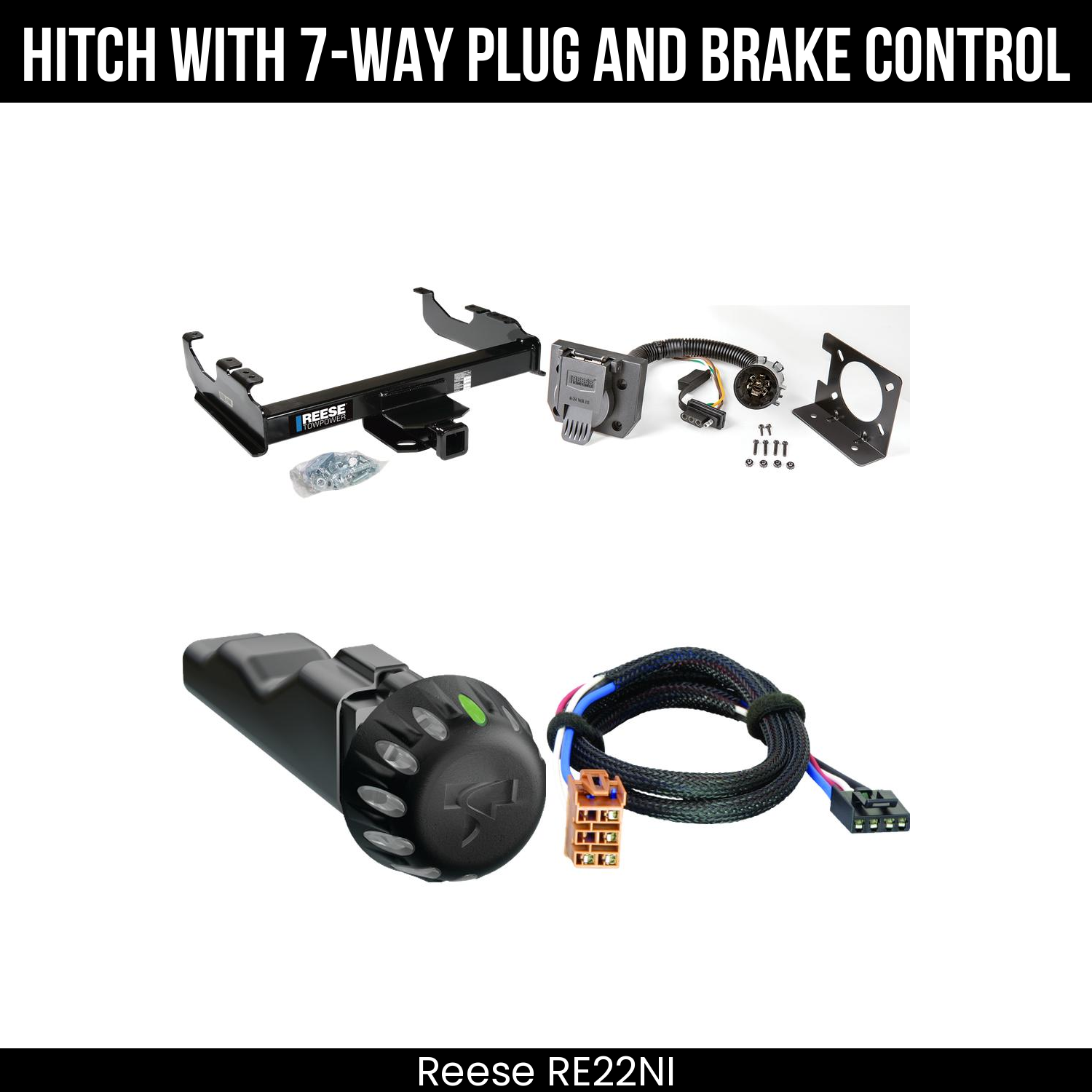 Reese RE22NI Hitch With 7 Way Plug And Brake Control Bundle Featureimg