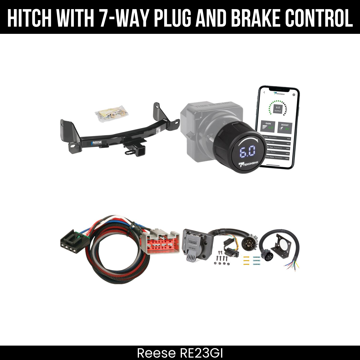 Reese RE23GI Hitch With 7 Way Plug And Brake Control Bundle Featureimg