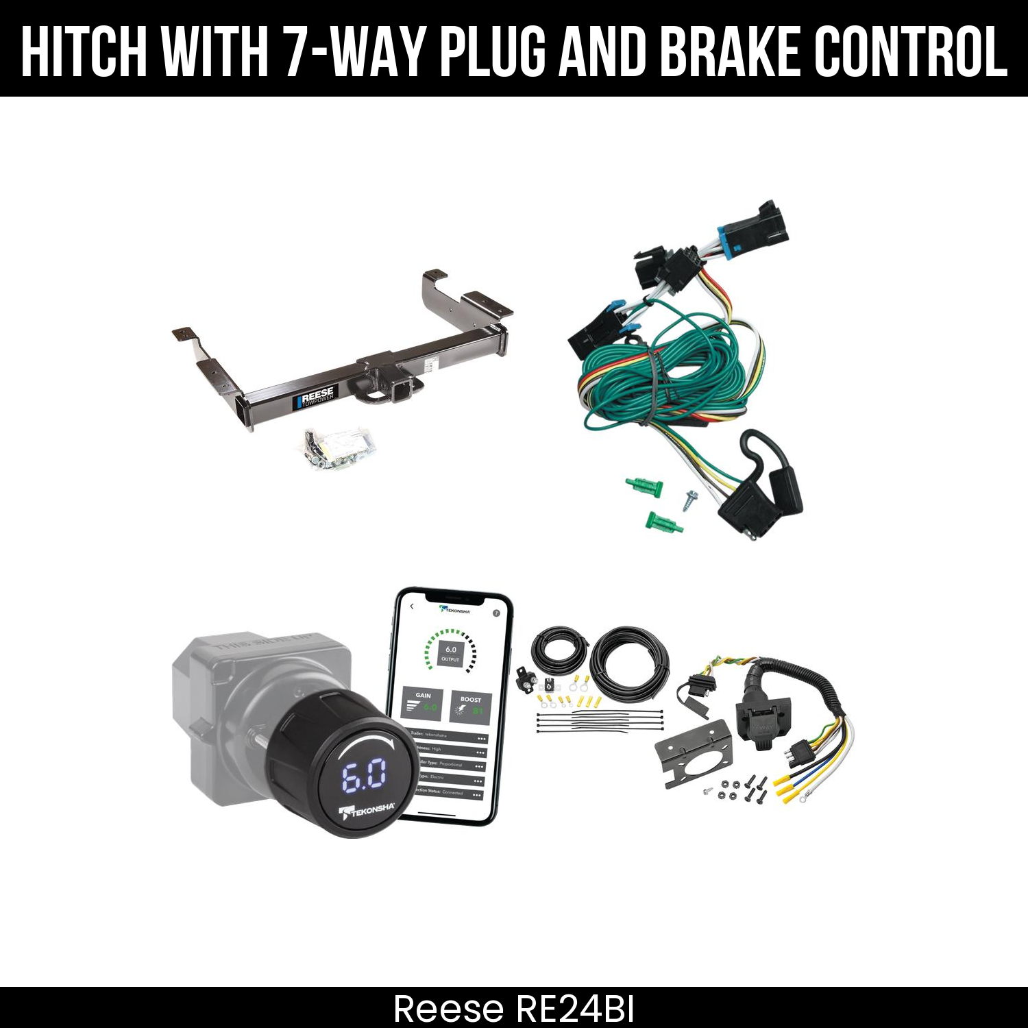 Reese RE24BI Hitch With 7 Way Plug And Brake Control Bundle Featureimg