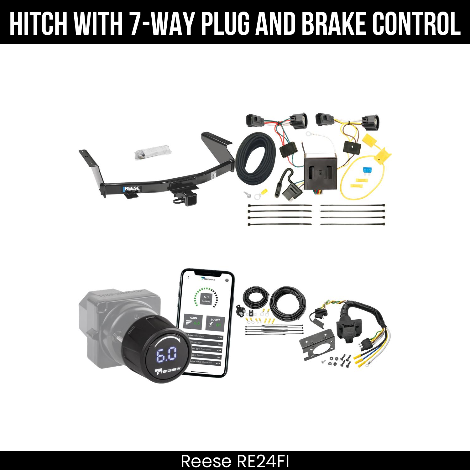 Reese RE24FI Hitch With 7 Way Plug And Brake Control Bundle Featureimg