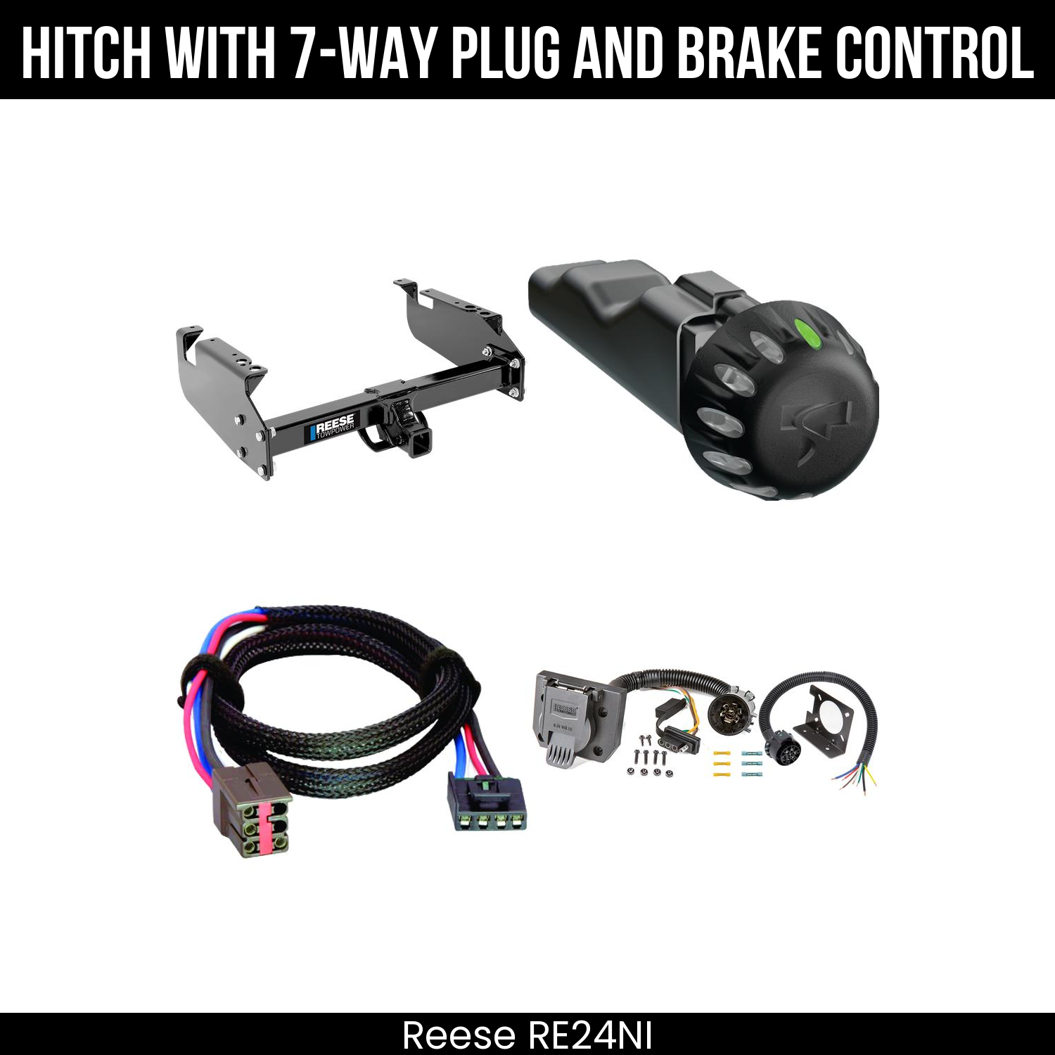 Reese RE24NI Hitch With 7 Way Plug And Brake Control Bundle Featureimg