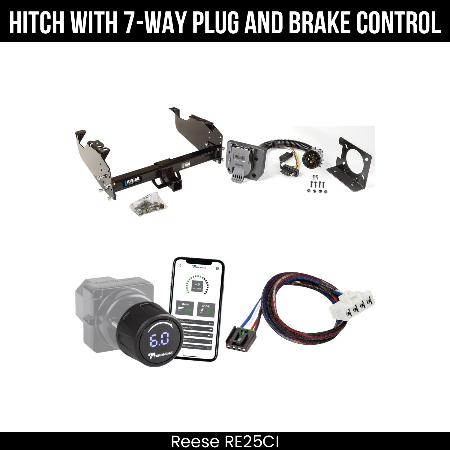 Reese RE25CI Hitch With 7 Way Plug And Brake Control Bundle Featureimg