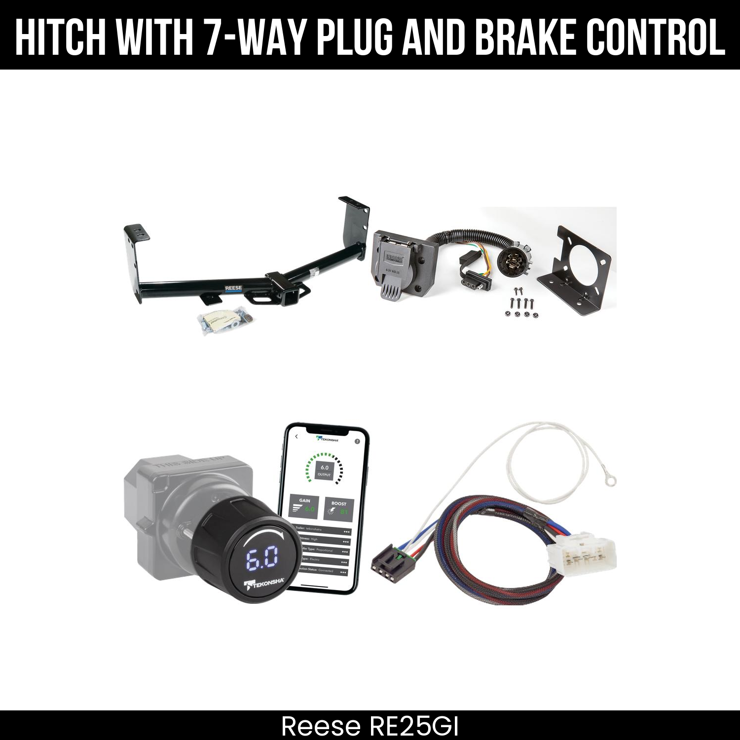 Reese RE25GI Hitch With 7 Way Plug And Brake Control Bundle Featureimg