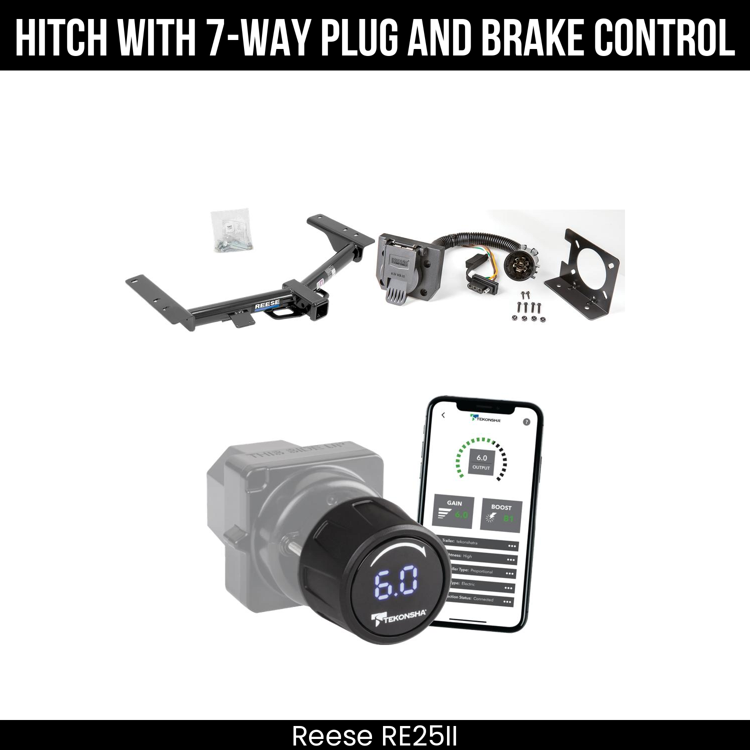 Reese RE25II Hitch With 7 Way Plug And Brake Control Bundle Featureimg