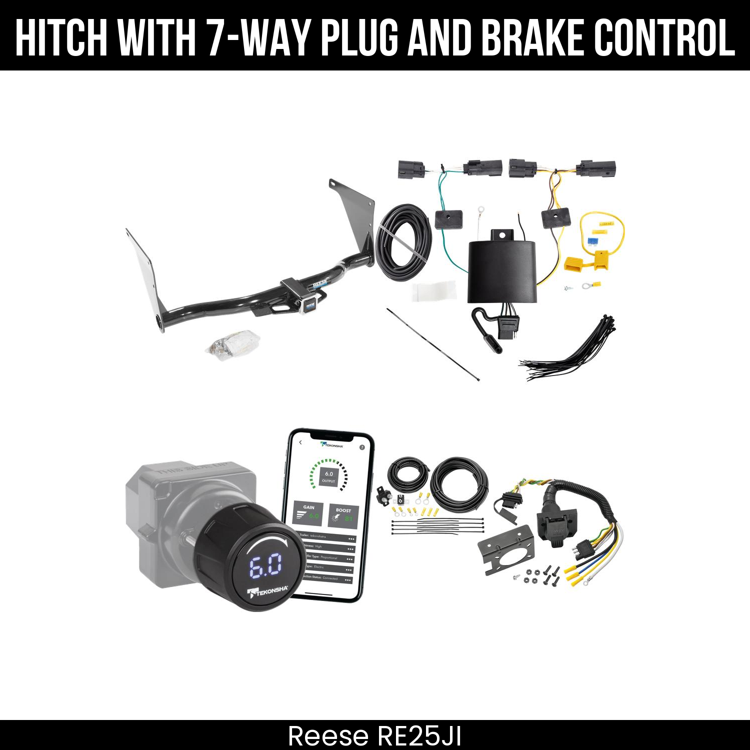 Reese RE25JI Hitch With 7 Way Plug And Brake Control Bundle Featureimg