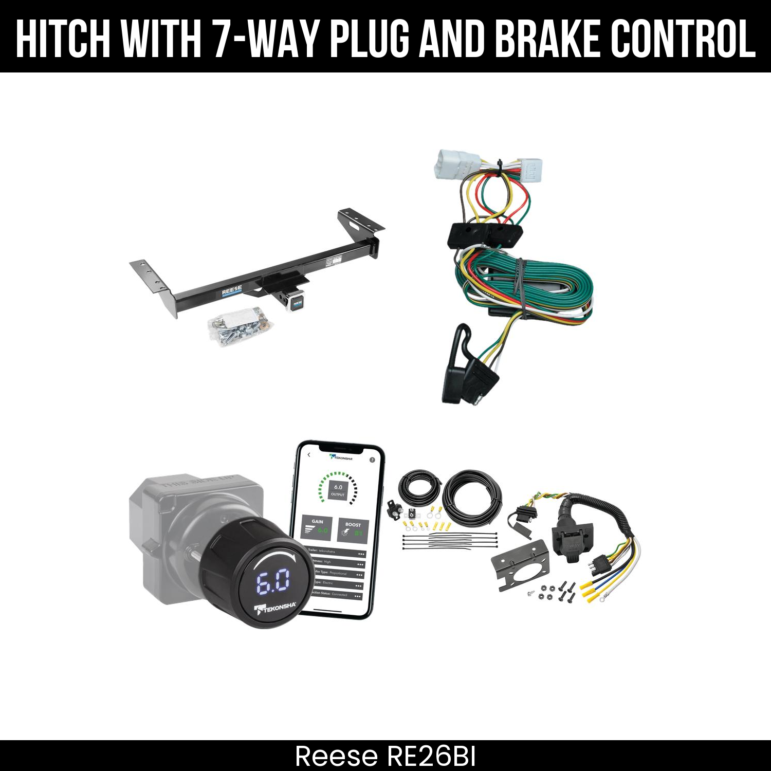 Reese RE26BI Hitch With 7 Way Plug And Brake Control Bundle Featureimg