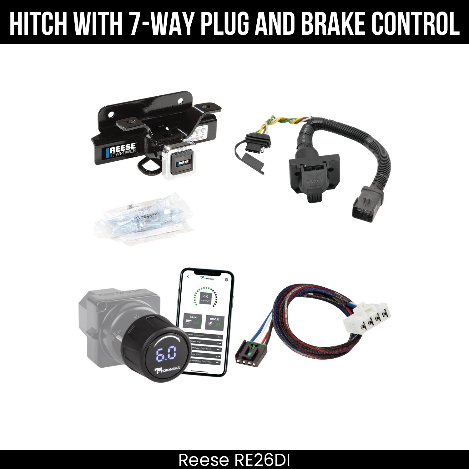 Reese RE26DI Hitch With 7 Way Plug And Brake Control Bundle Featureimg