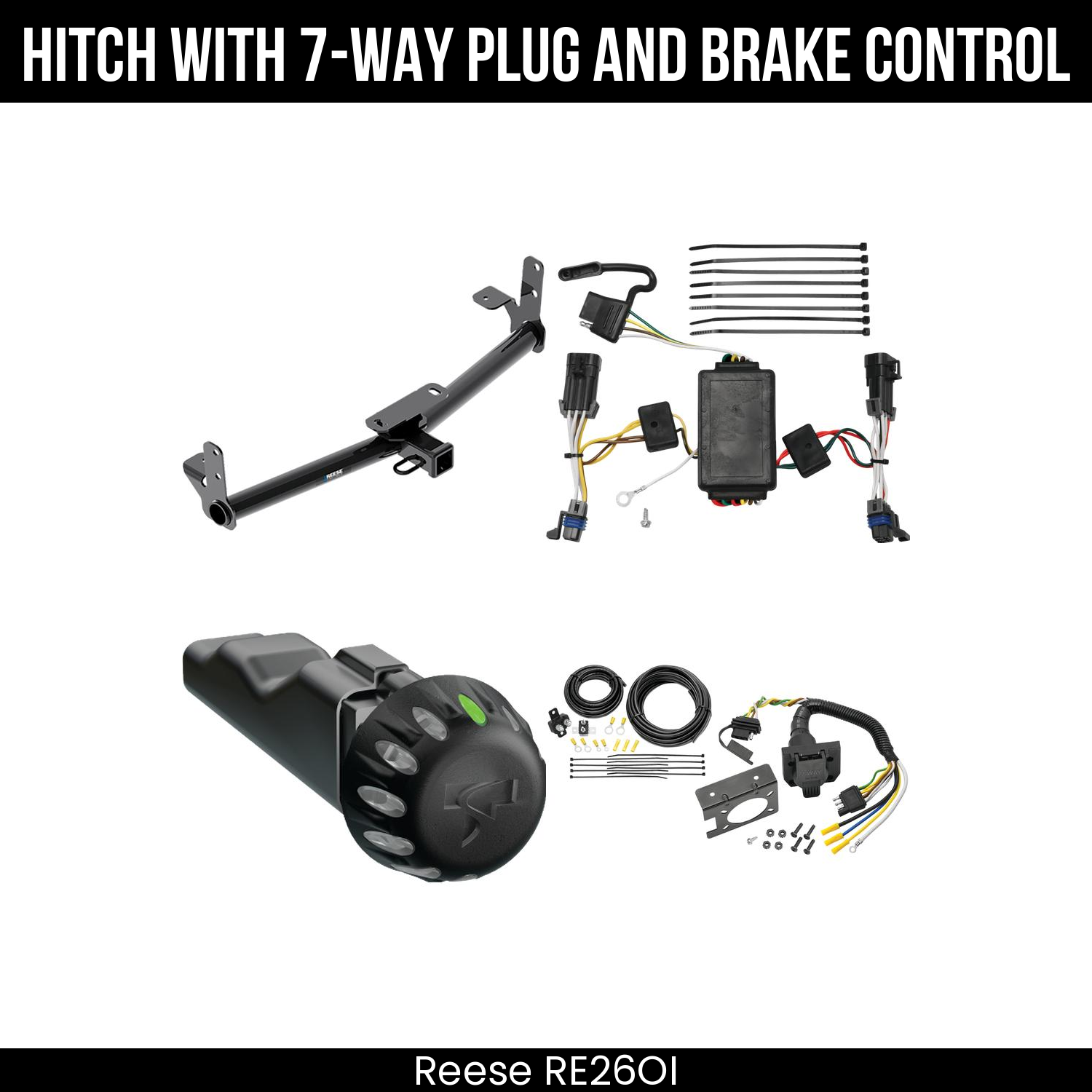 Reese RE26OI Hitch With 7 Way Plug And Brake Control Bundle Featureimg