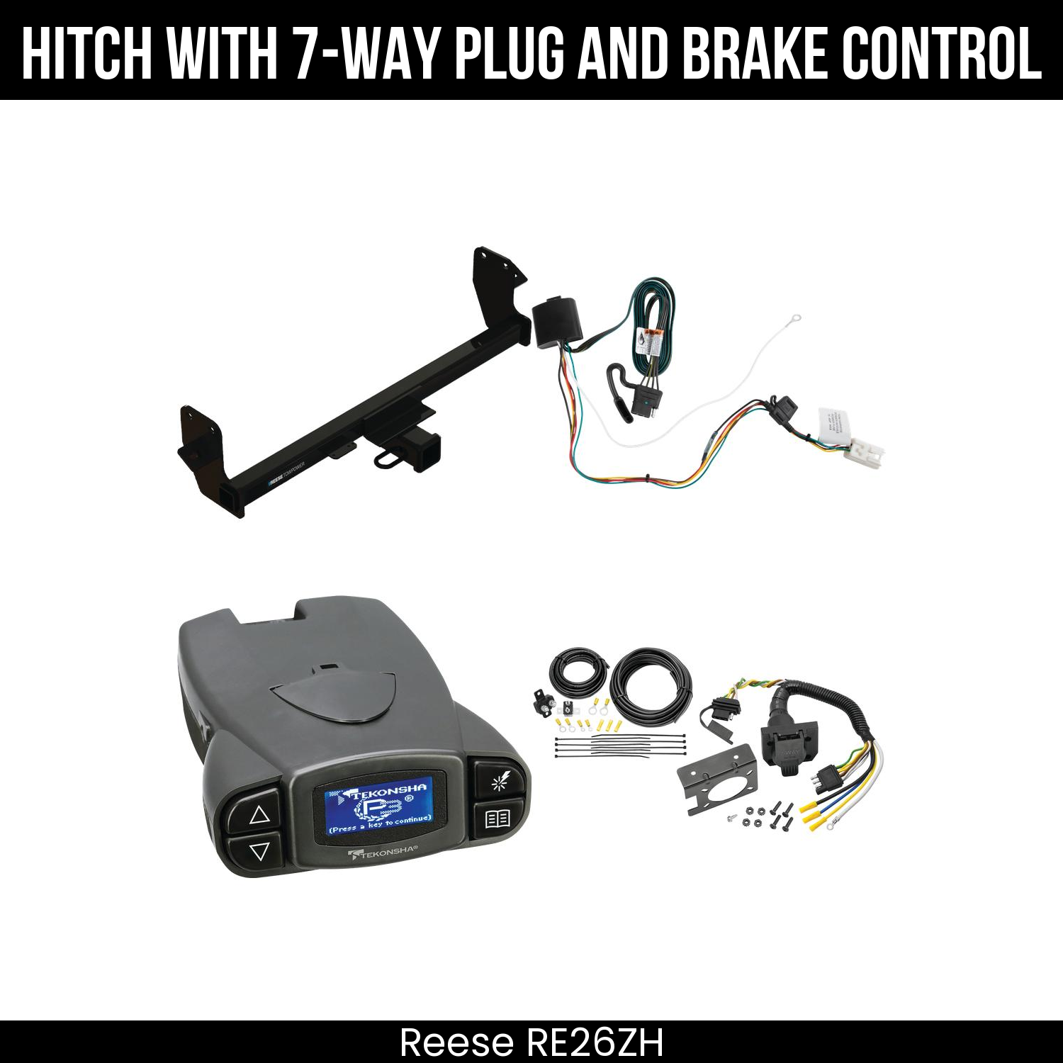 Reese RE26ZH Hitch With 7 Way Plug And Brake Control Bundle Featureimg