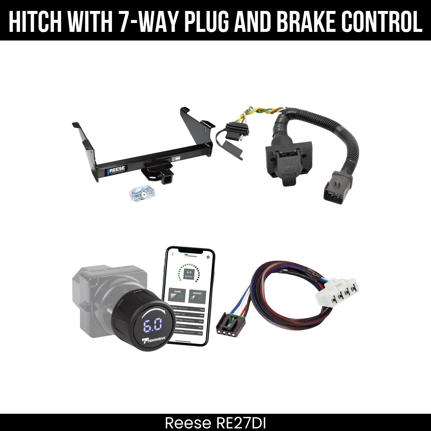 Reese RE27DI Hitch With 7 Way Plug And Brake Control Bundle Featureimg