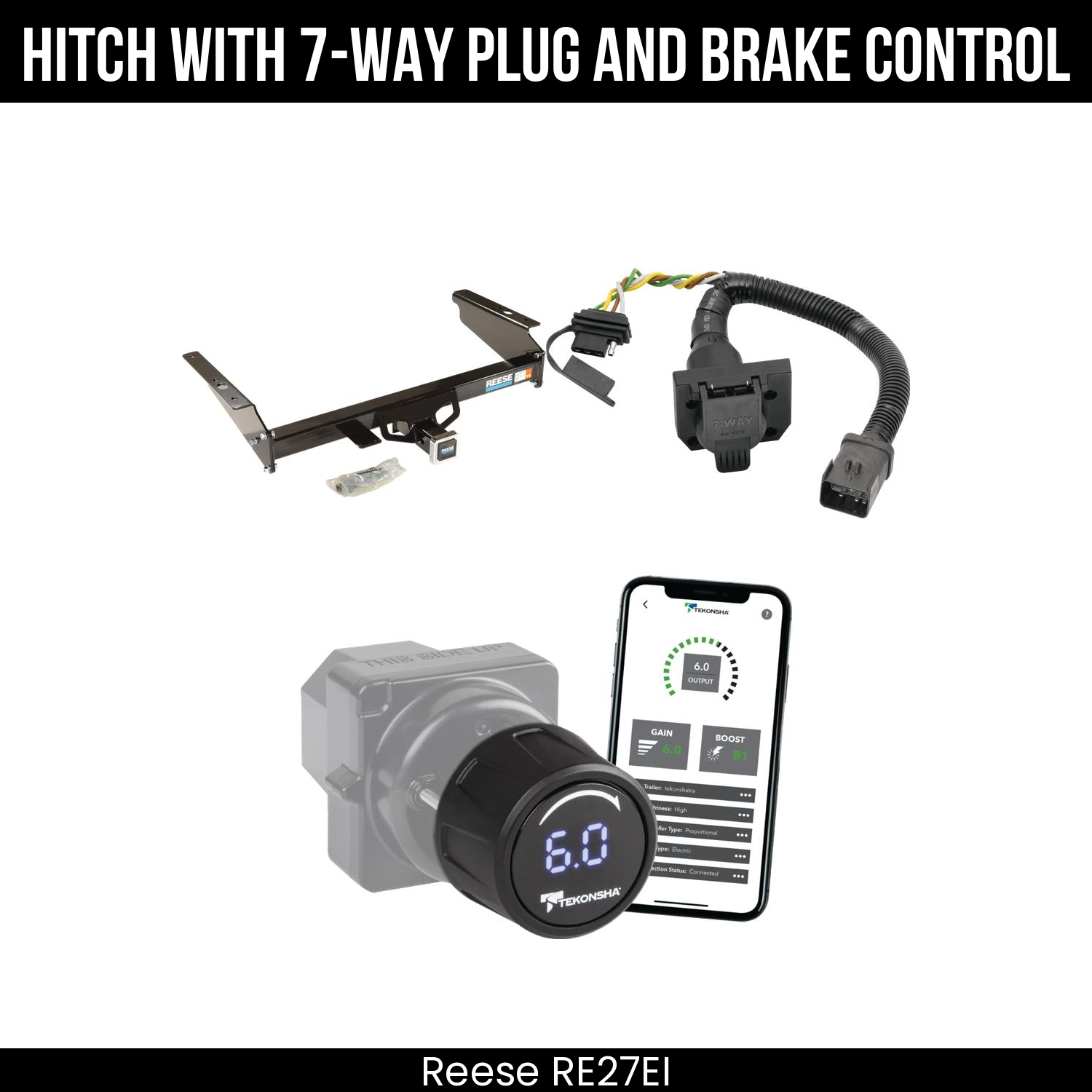 Reese RE27EI Hitch With 7 Way Plug And Brake Control Bundle Featureimg