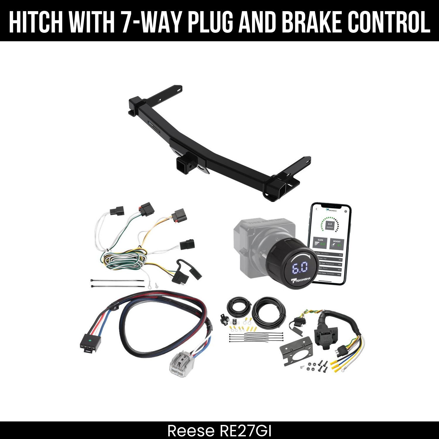 Reese RE27GI Hitch With 7 Way Plug And Brake Control Bundle Featureimg