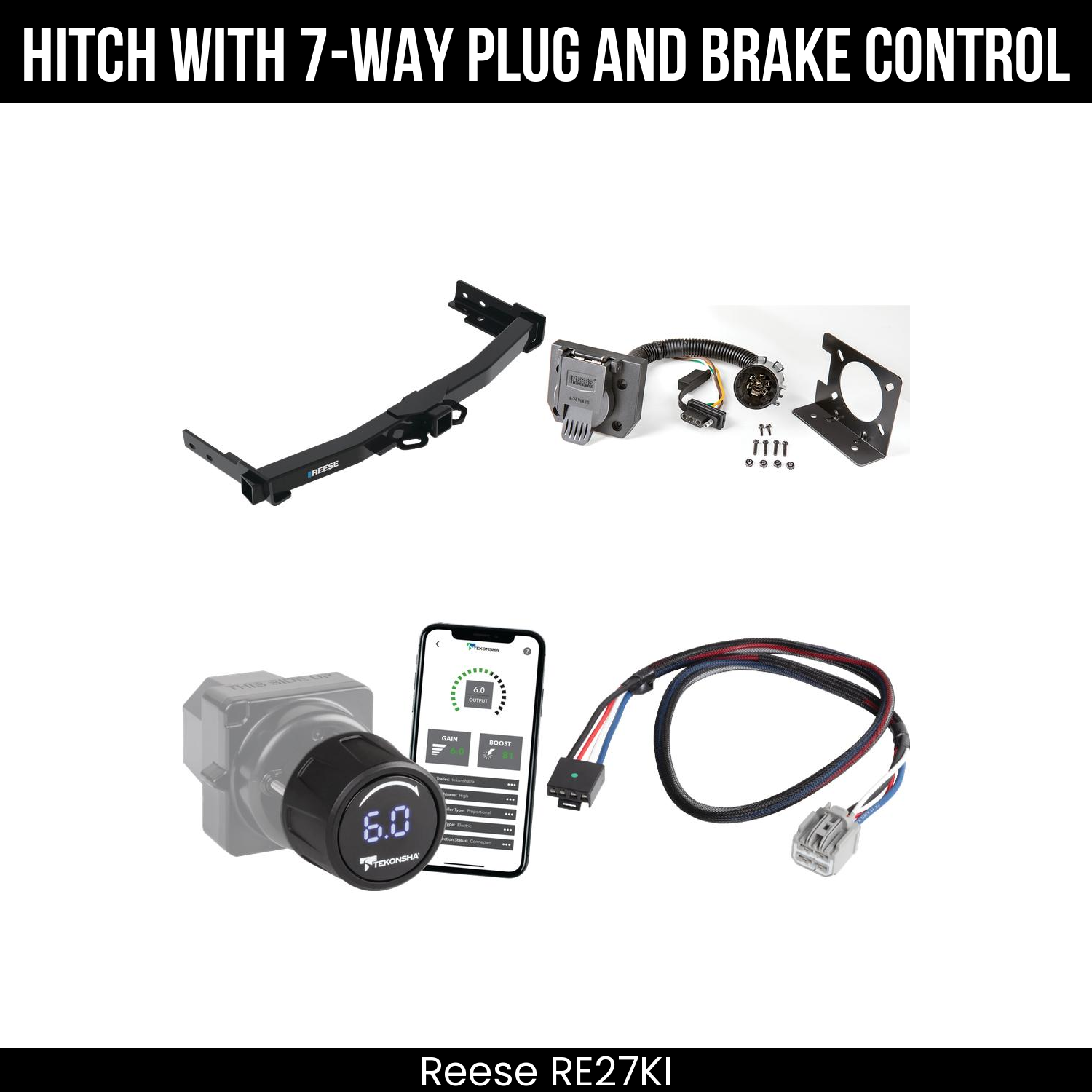 Reese RE27KI Hitch With 7 Way Plug And Brake Control Bundle Featureimg