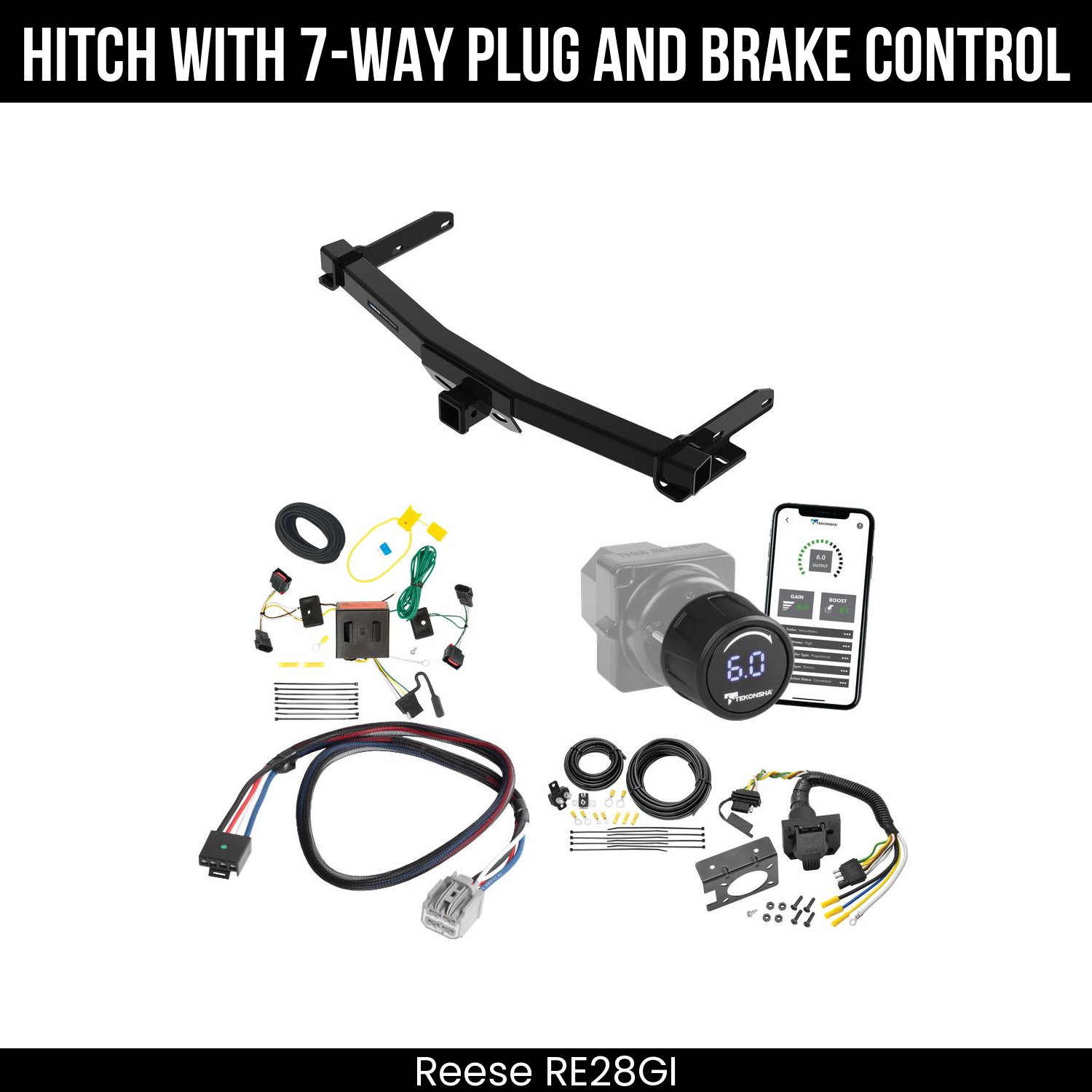 Reese RE28GI Hitch With 7 Way Plug And Brake Control Bundle Featureimg