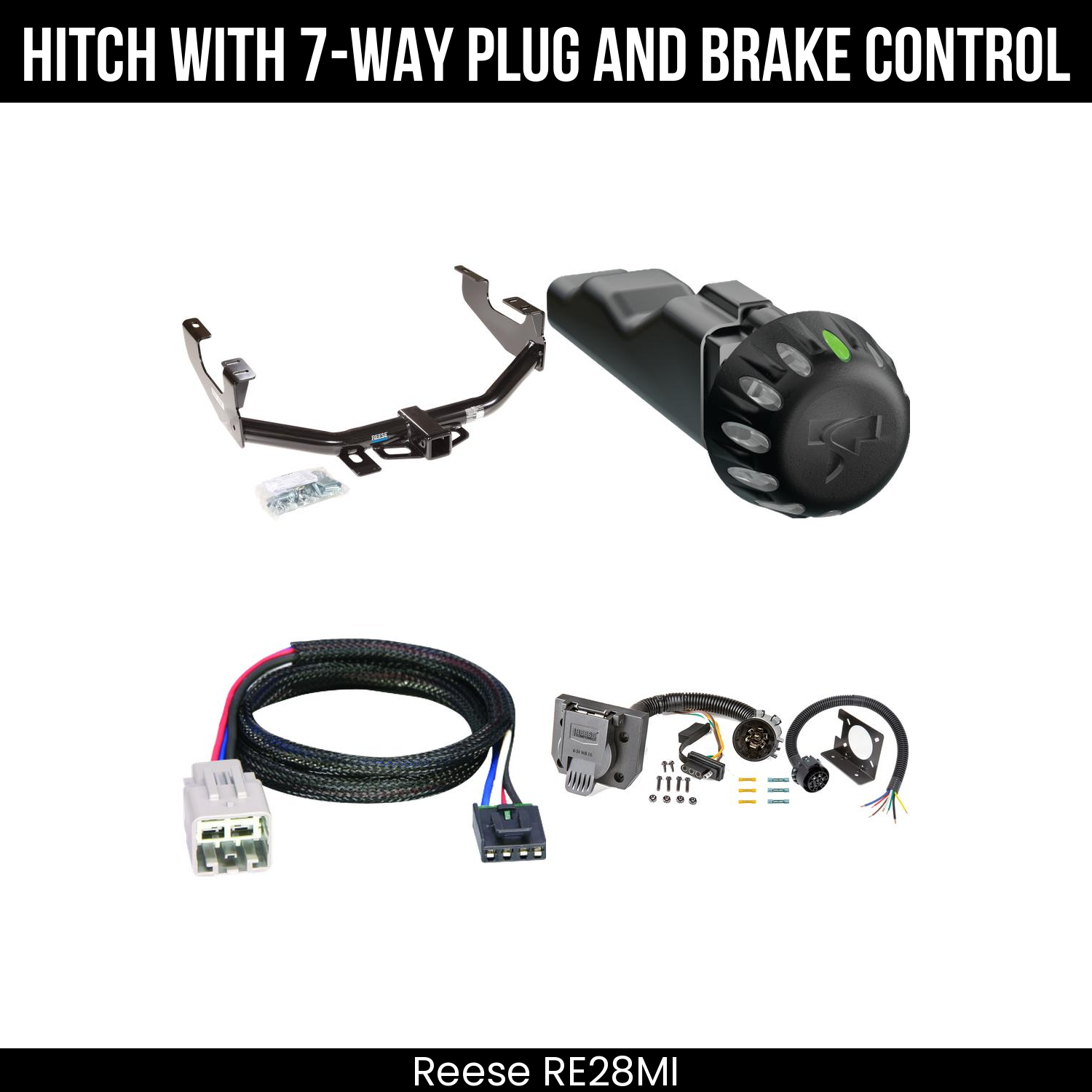 Reese RE28MI Hitch With 7 Way Plug And Brake Control Bundle Featureimg