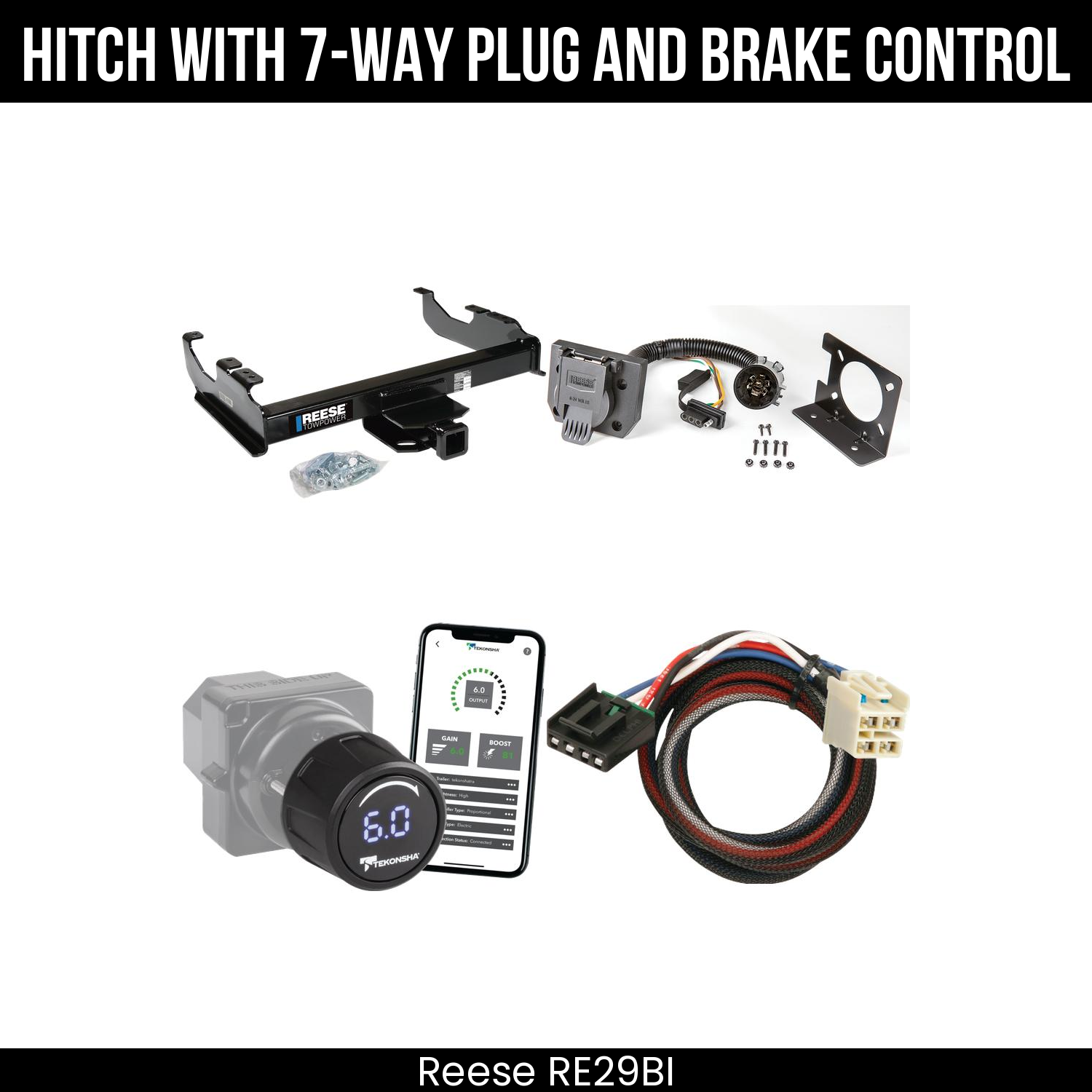 Reese RE29BI Hitch With 7 Way Plug And Brake Control Bundle Featureimg
