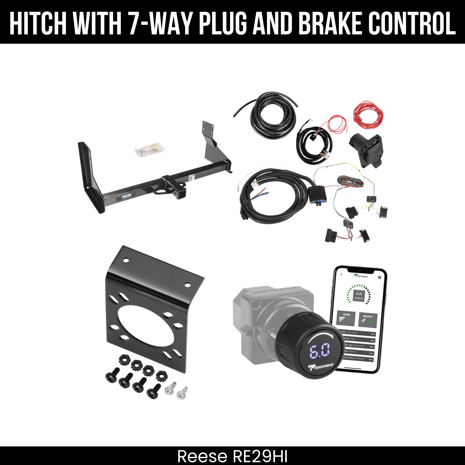Reese RE29HI Hitch With 7 Way Plug And Brake Control Bundle Featureimg