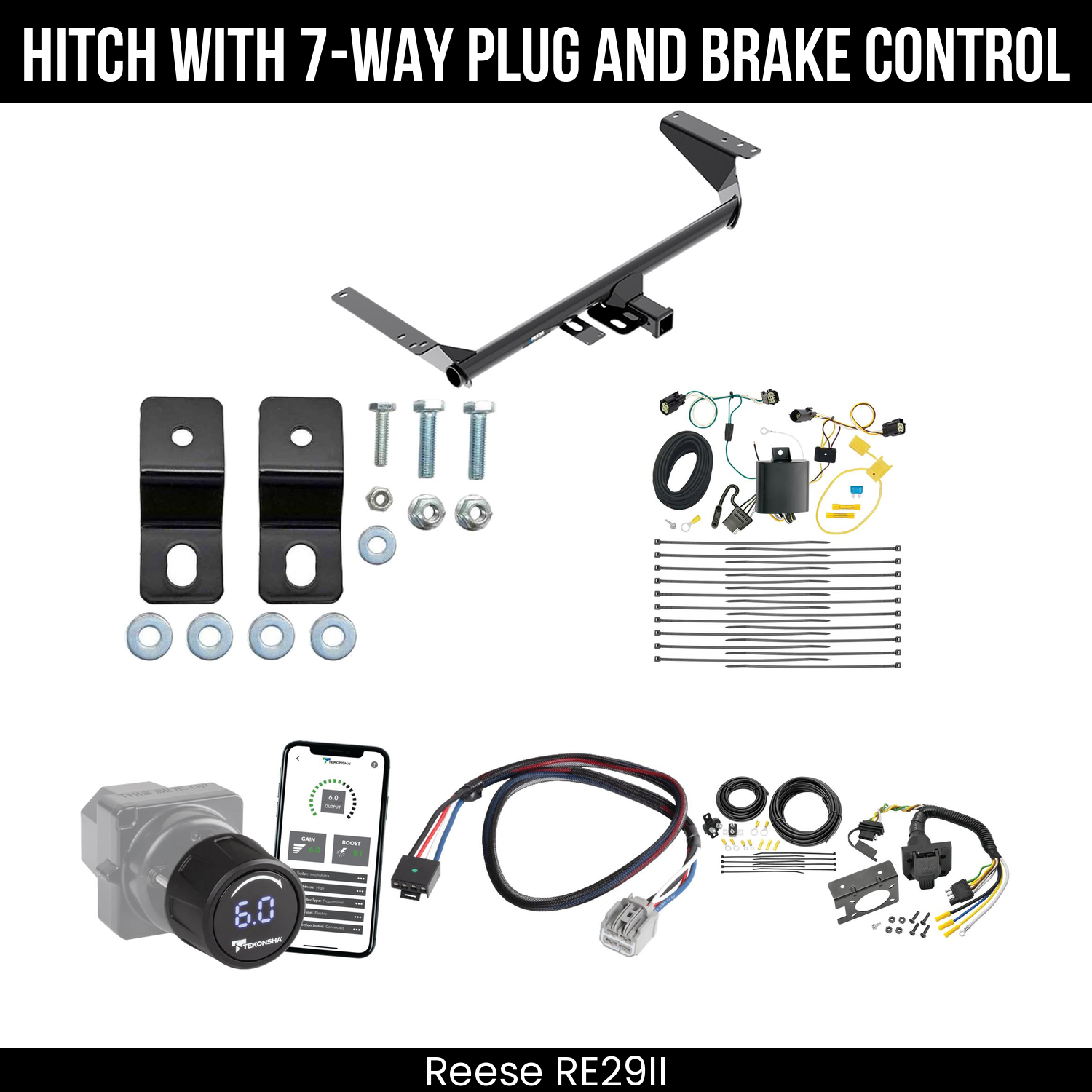 Reese RE29II Hitch With 7 Way Plug And Brake Control Bundle Featureimg