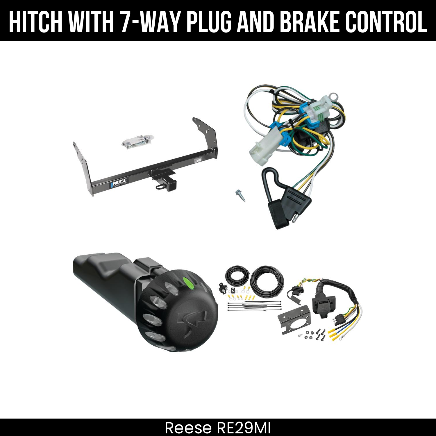 Reese RE29MI Hitch With 7 Way Plug And Brake Control Bundle Featureimg
