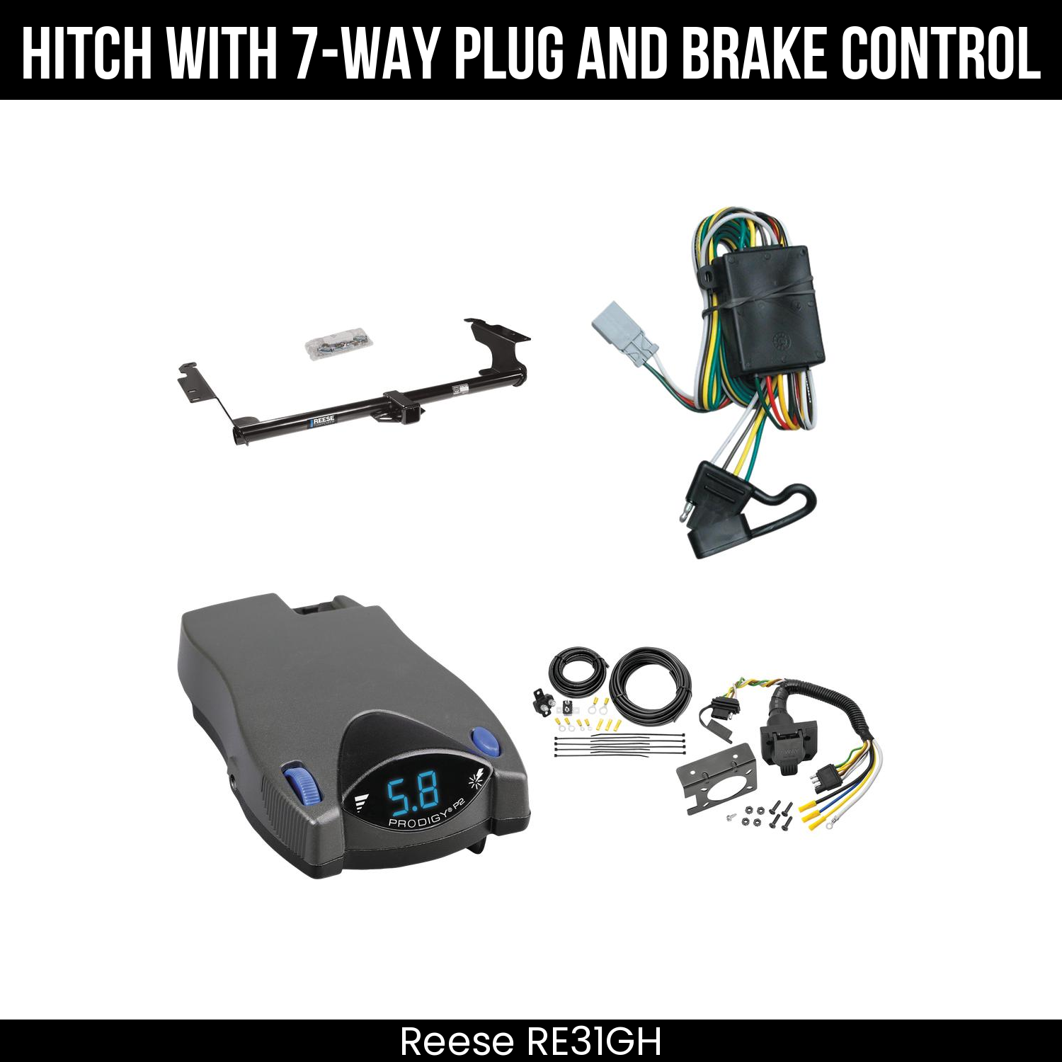 Trailer Hitch , 7-Way , Tekonsha Prodigy P2 Brake Control