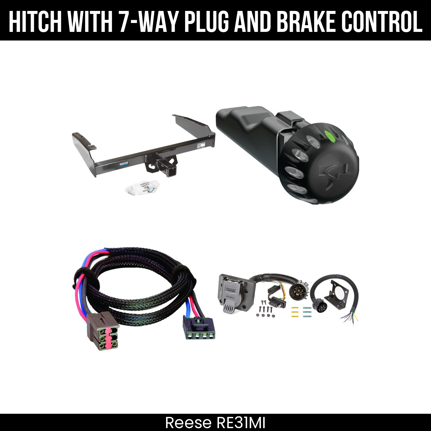 Reese RE31MI Hitch With 7 Way Plug And Brake Control Bundle Featureimg