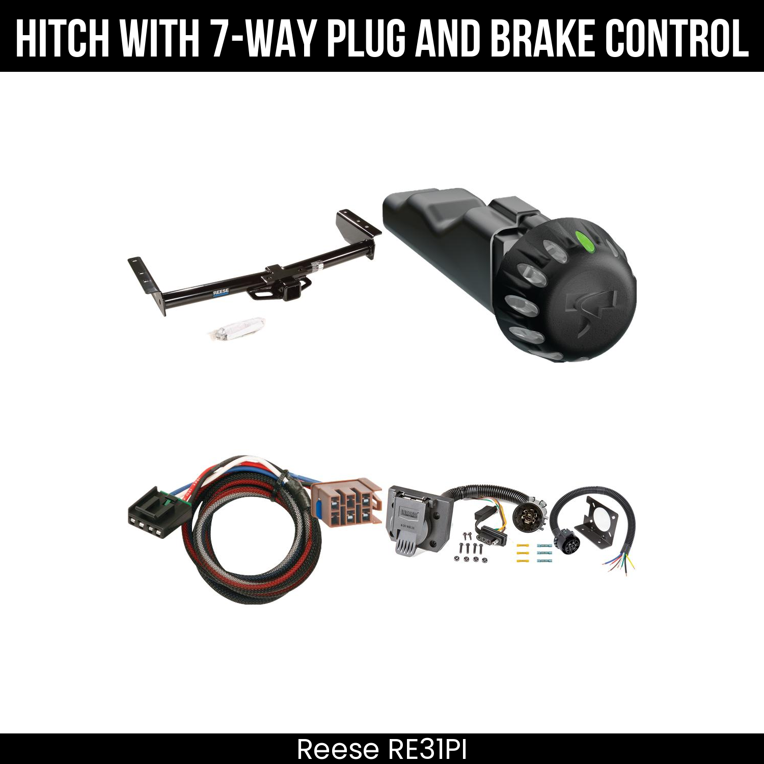 Reese RE31PI Hitch With 7 Way Plug And Brake Control Bundle Featureimg