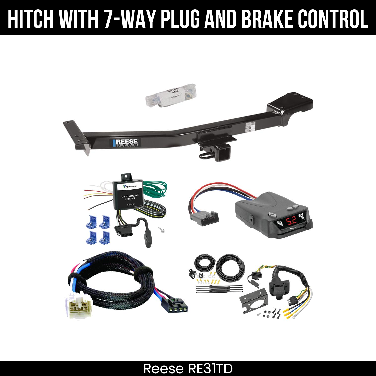 Trailer Hitch , 7-Way , Tekonsha Brakeman IV Brake Control