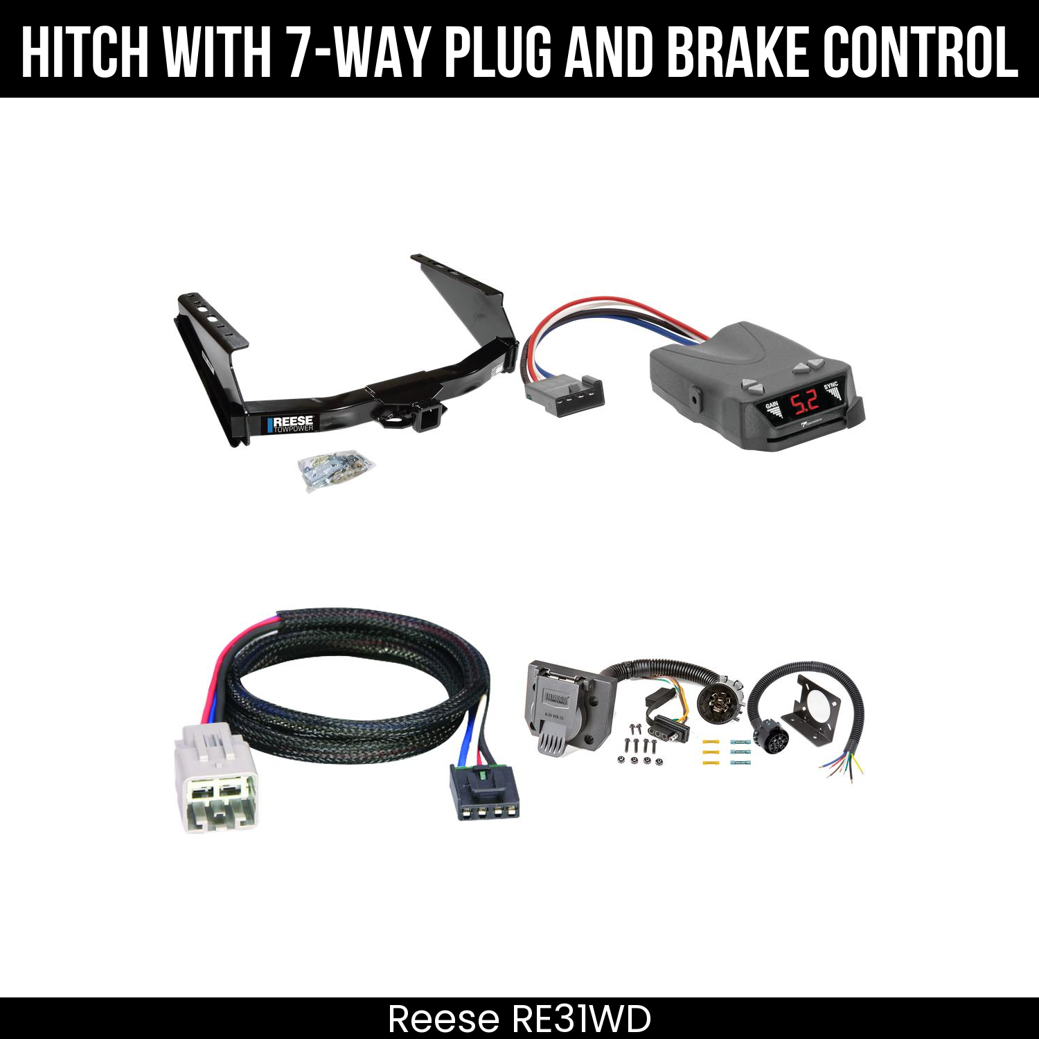 Trailer Hitch , 7-Way , Tekonsha Brakeman IV Brake Control