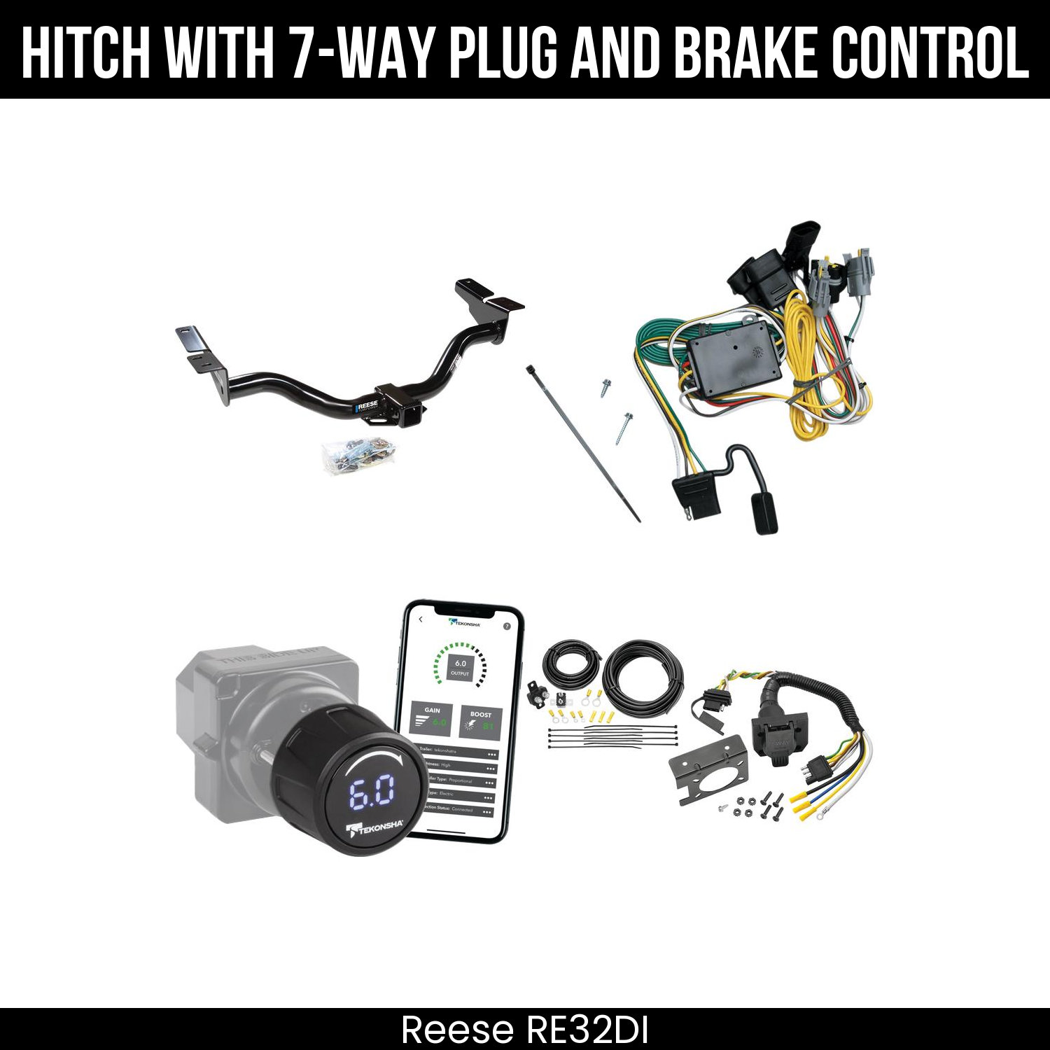 Reese RE32DI Hitch With 7 Way Plug And Brake Control Bundle Featureimg