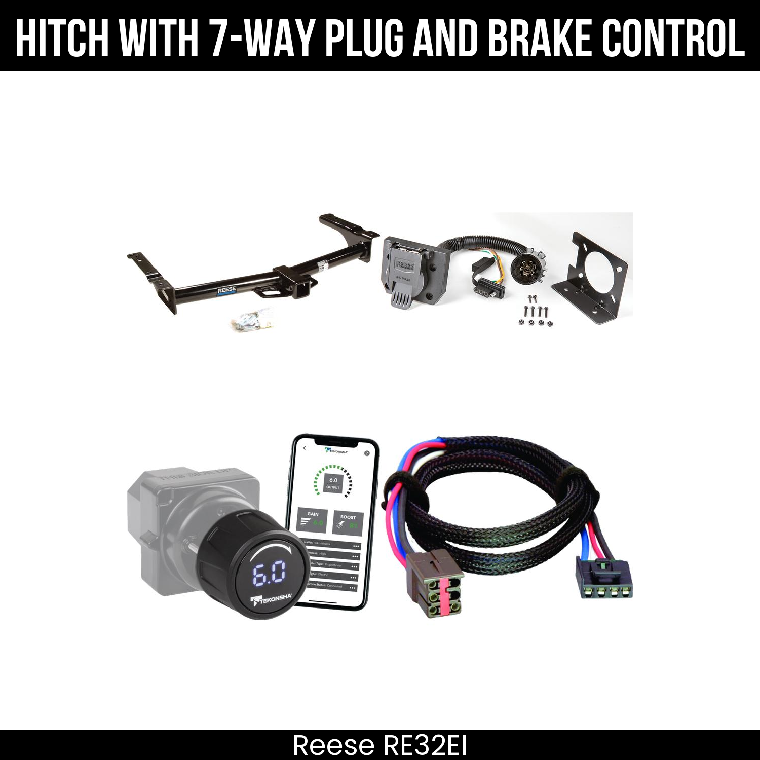 Reese RE32EI Hitch With 7 Way Plug And Brake Control Bundle Featureimg
