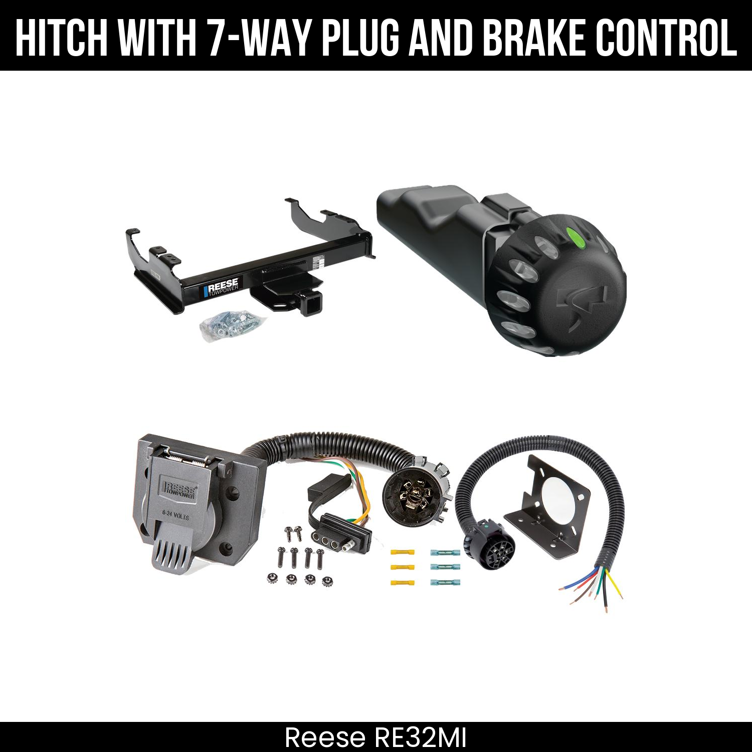 Reese RE32MI Hitch With 7 Way Plug And Brake Control Bundle Featureimg