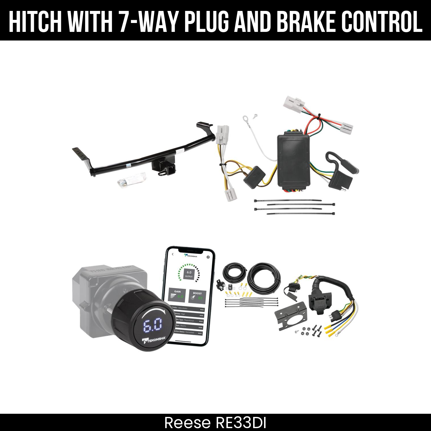 Reese RE33DI Hitch With 7 Way Plug And Brake Control Bundle Featureimg