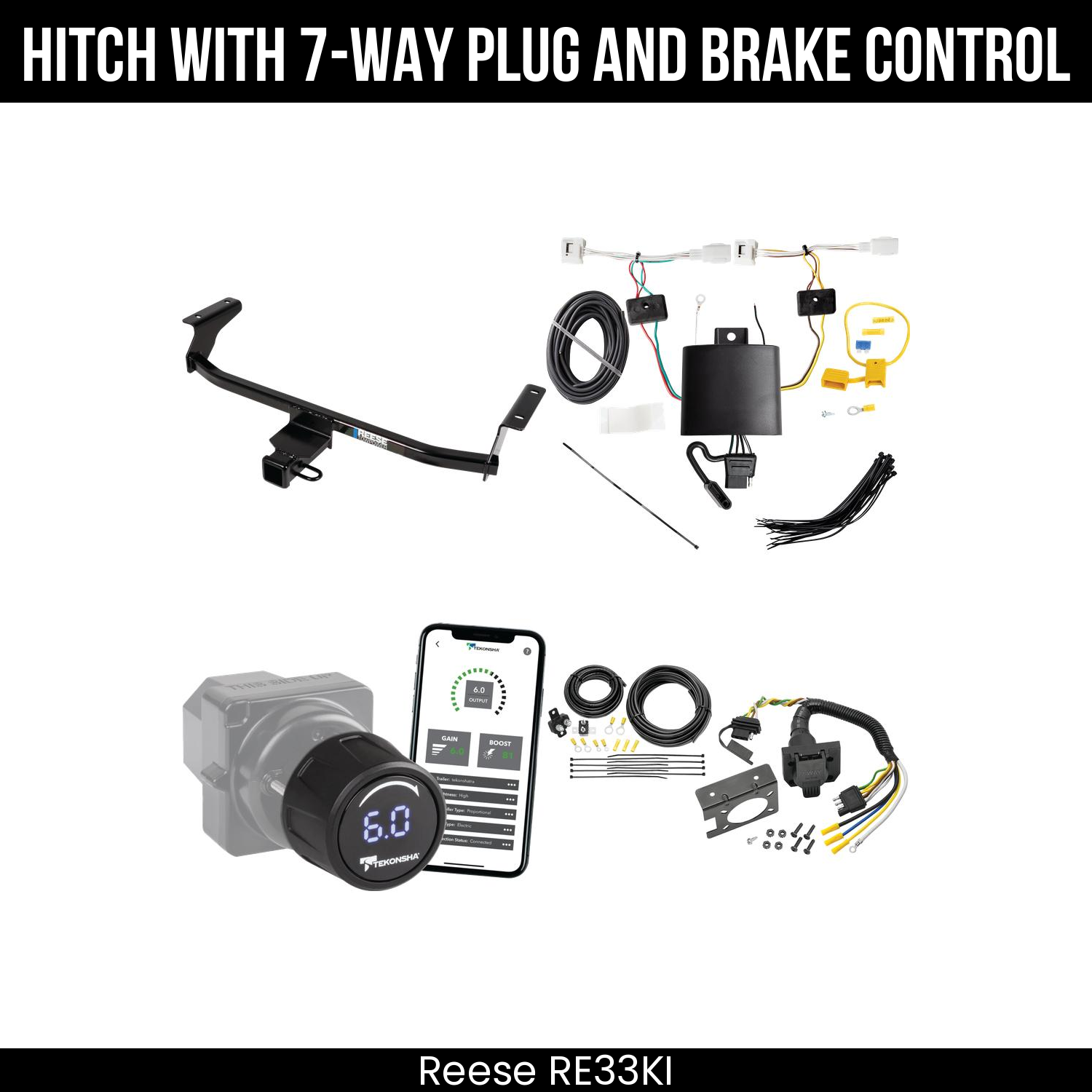 Reese RE33KI Hitch With 7 Way Plug And Brake Control Bundle Featureimg